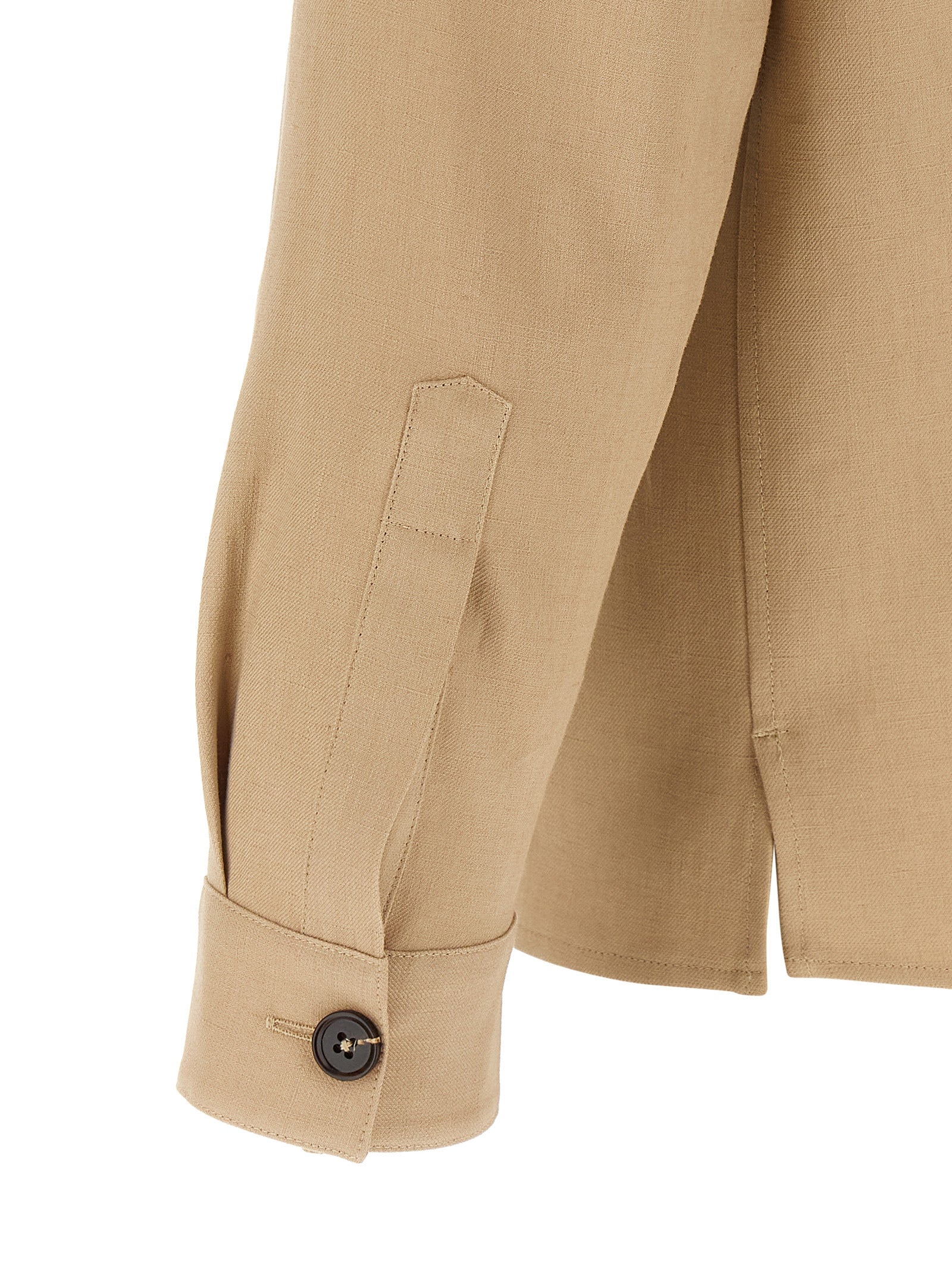 ZEGNA Beige Linen Men's Blouse