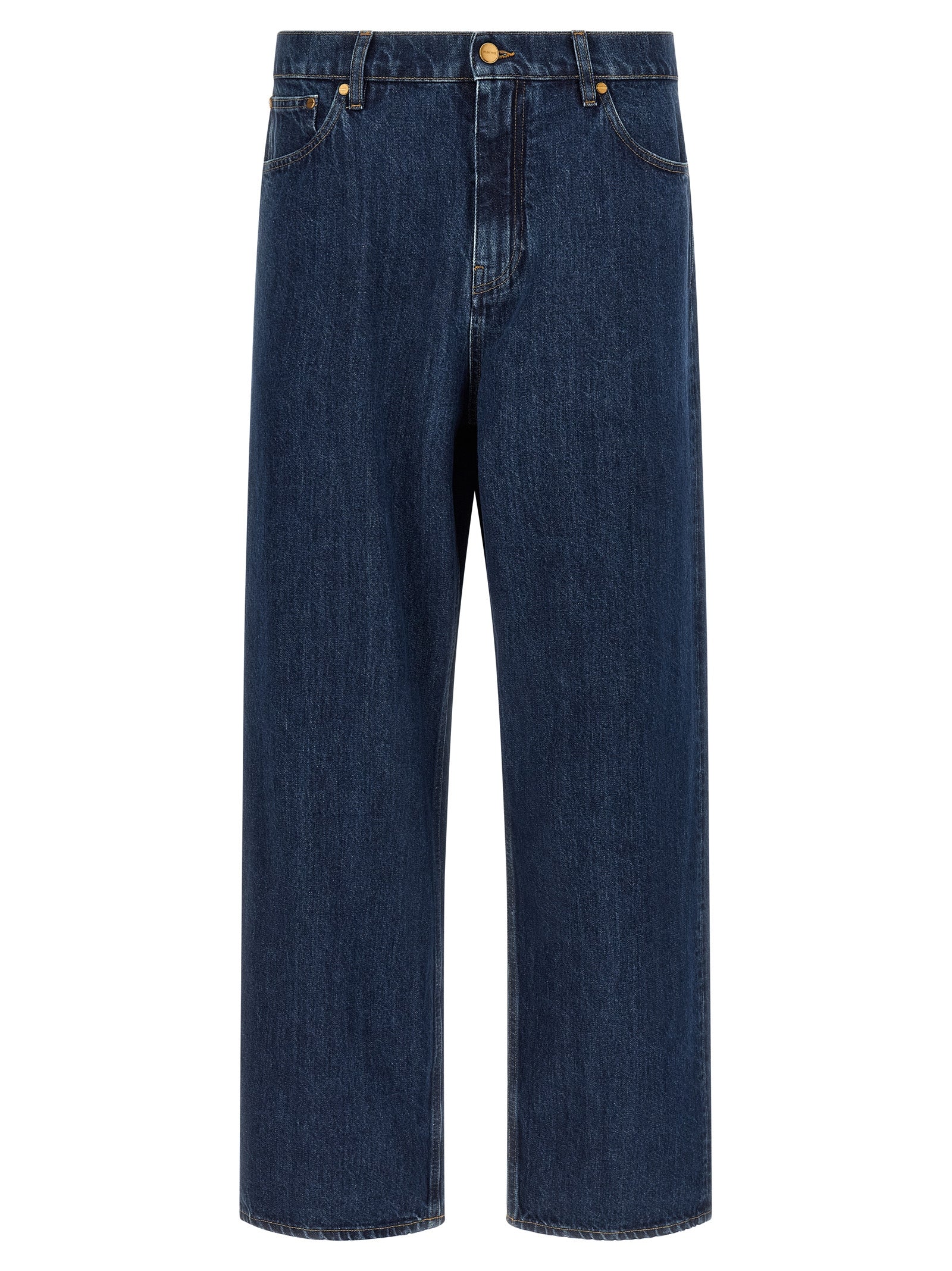 Jil Sander Blue Cotton Straight-Leg Men's Jeans