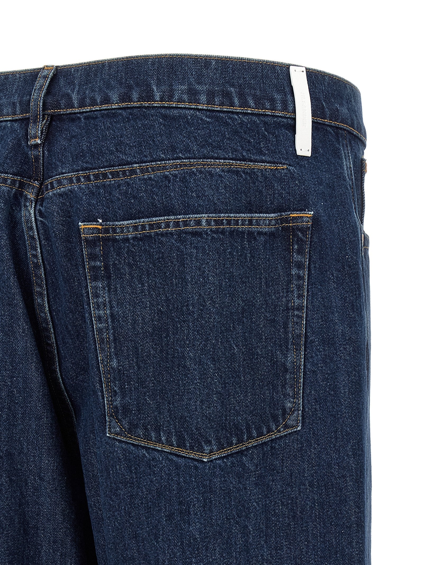 Jil Sander Blue Cotton Straight-Leg Men's Jeans