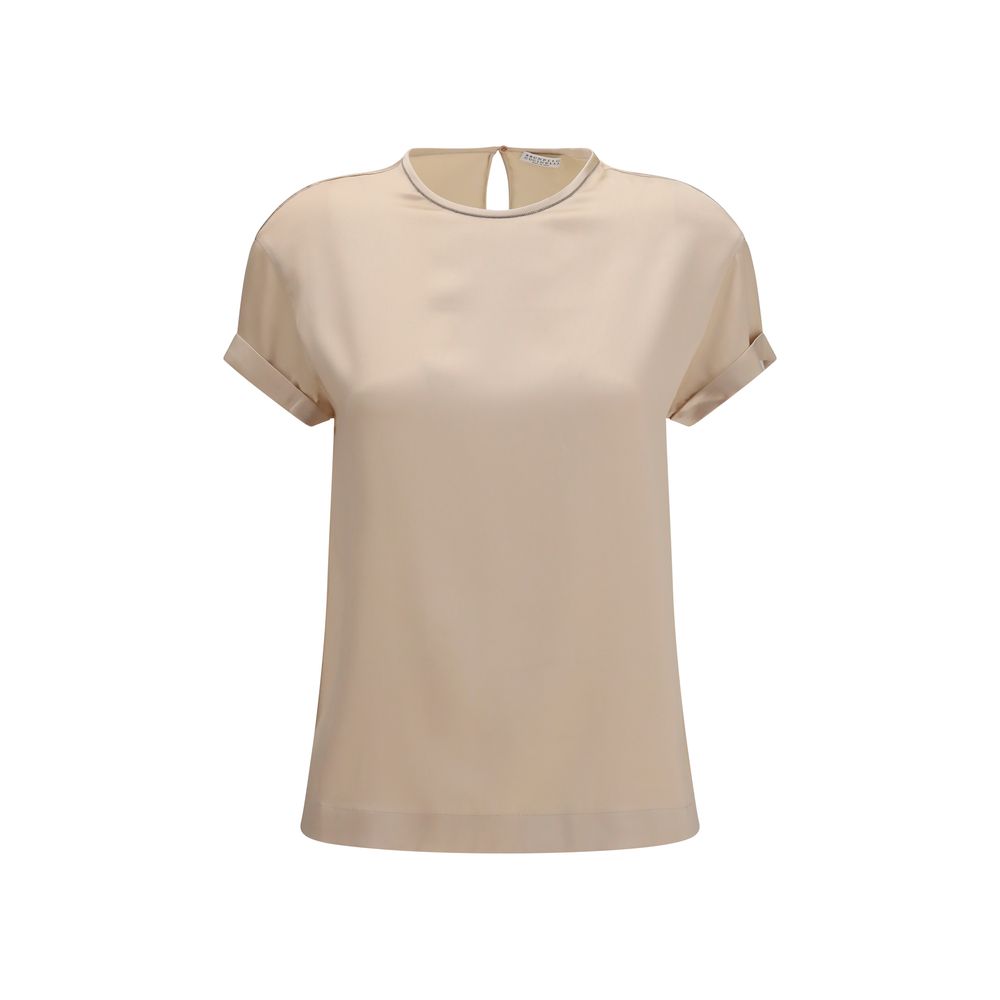 Brunello Cucinelli Beige Elastane Women's Blouse