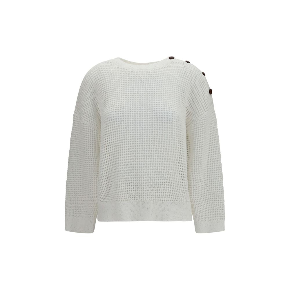Brunello Cucinelli White Cotton Women's Sweatshirt