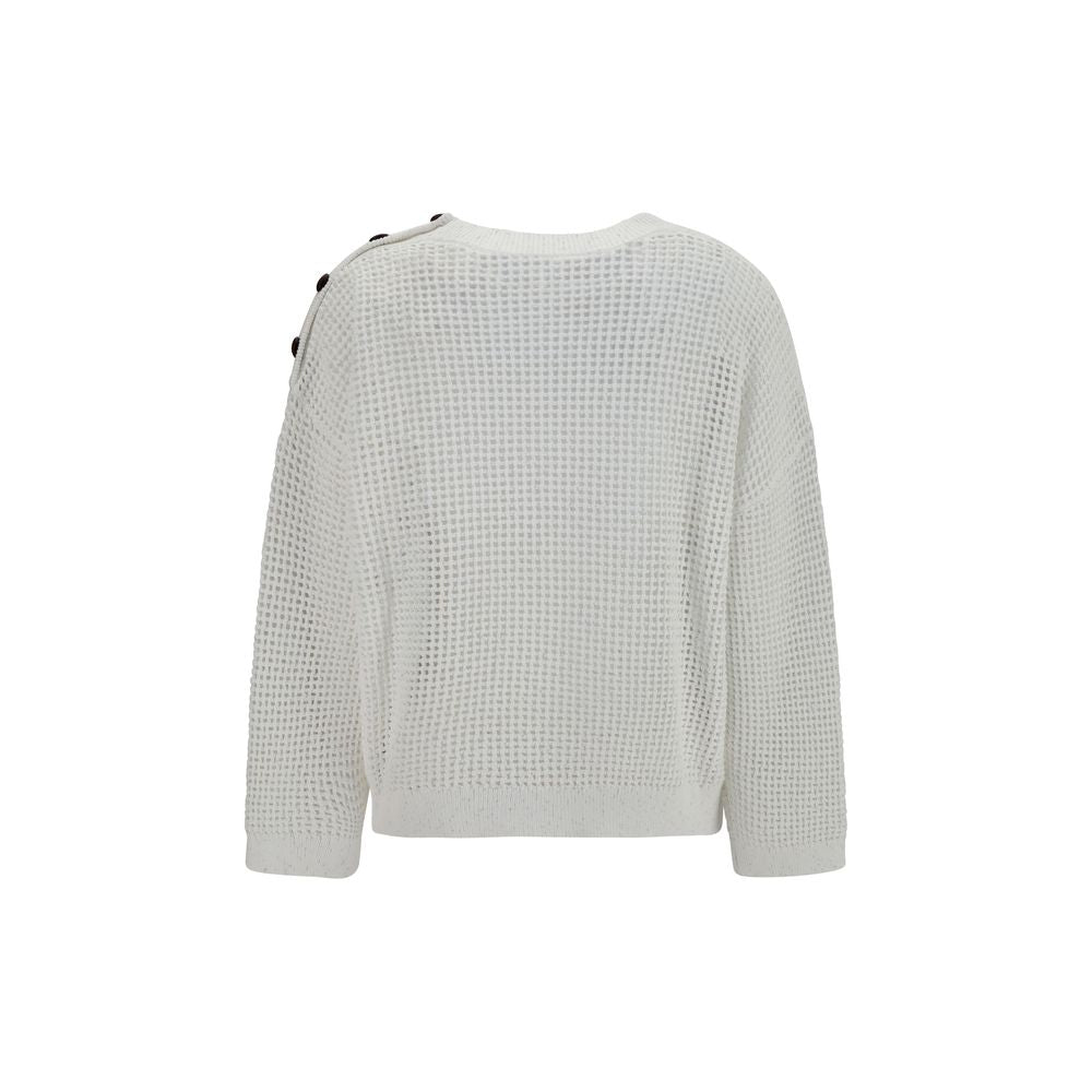 Brunello Cucinelli White Cotton Women's Sweatshirt
