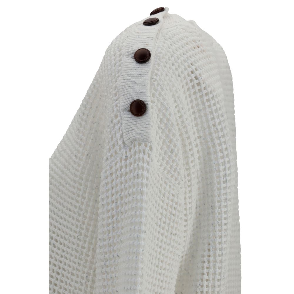 Brunello Cucinelli White Cotton Women's Sweatshirt