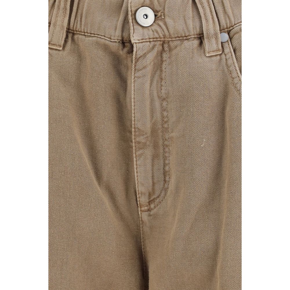 Brunello Cucinelli Beige Cotton Jeans Women's Denim