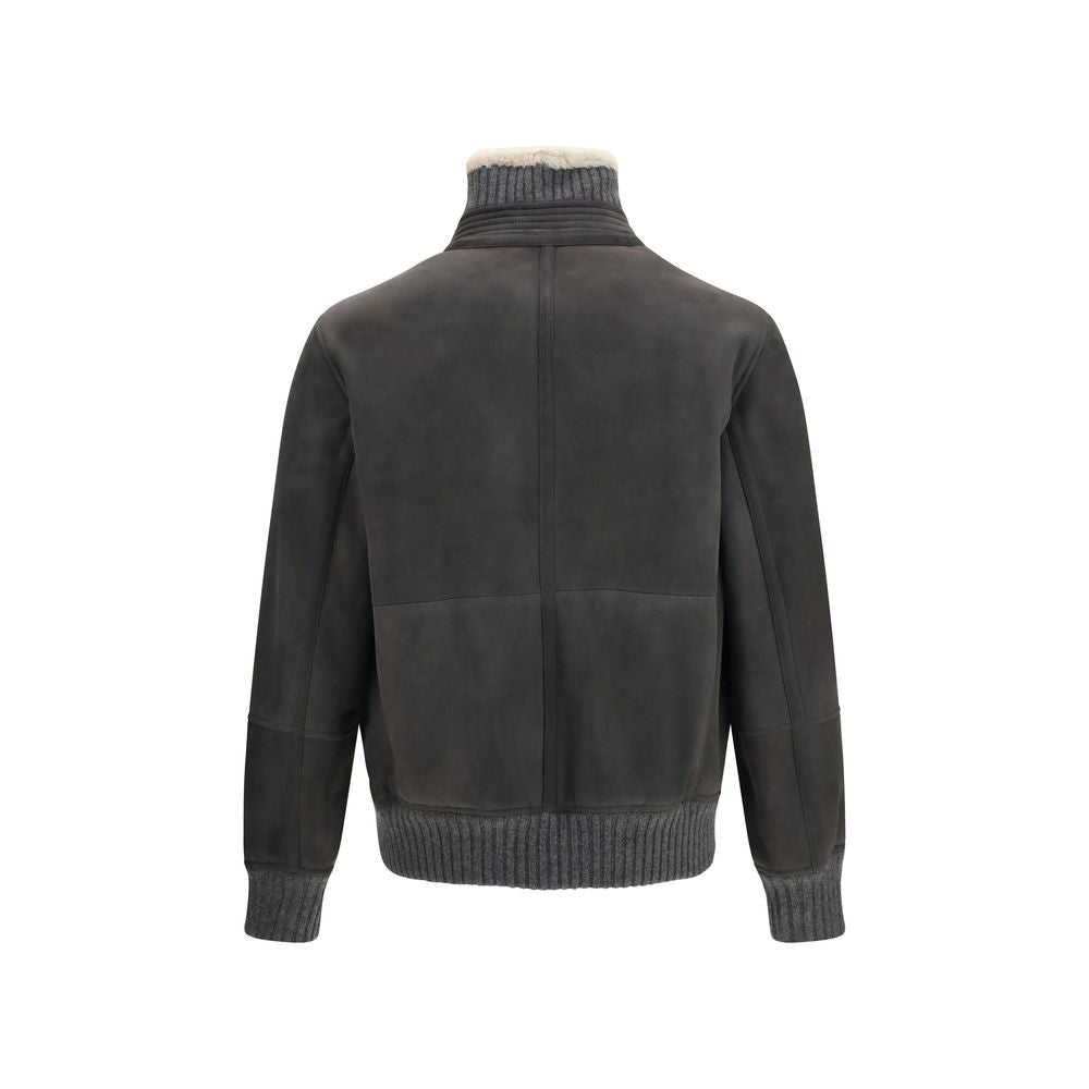 Brunello Cucinelli Gray Wool Oves Aries Full-Length Men's Jacket