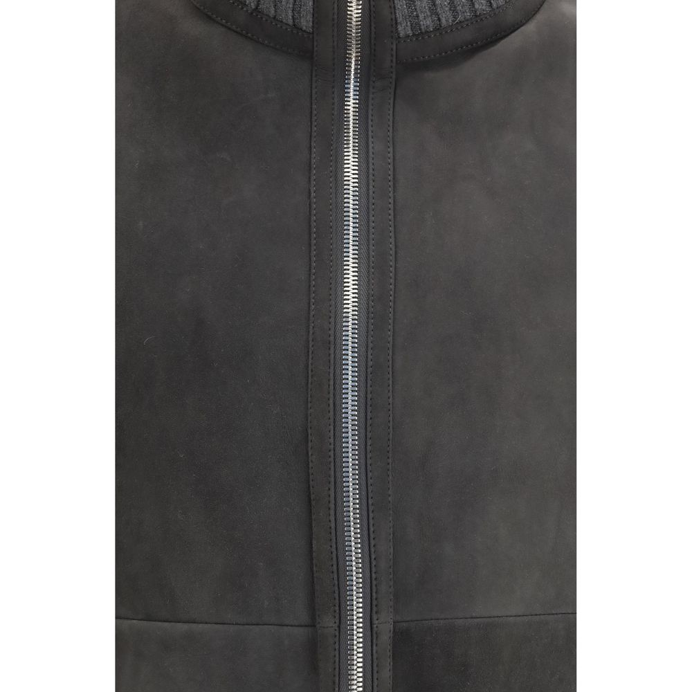 Brunello Cucinelli Gray Wool Oves Aries Full-Length Men's Jacket