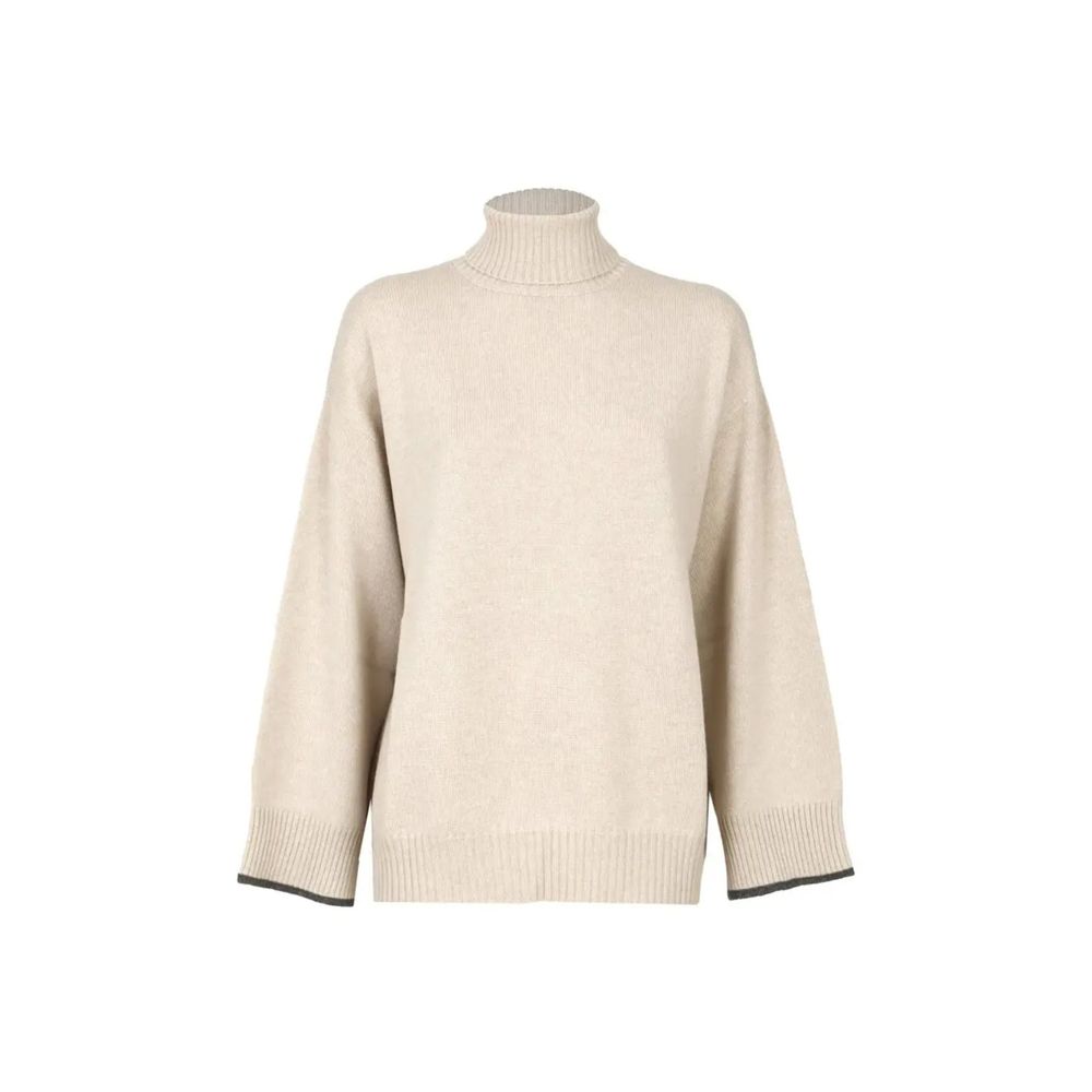 Brunello Cucinelli Beige Cashmere Women's Turtleneck