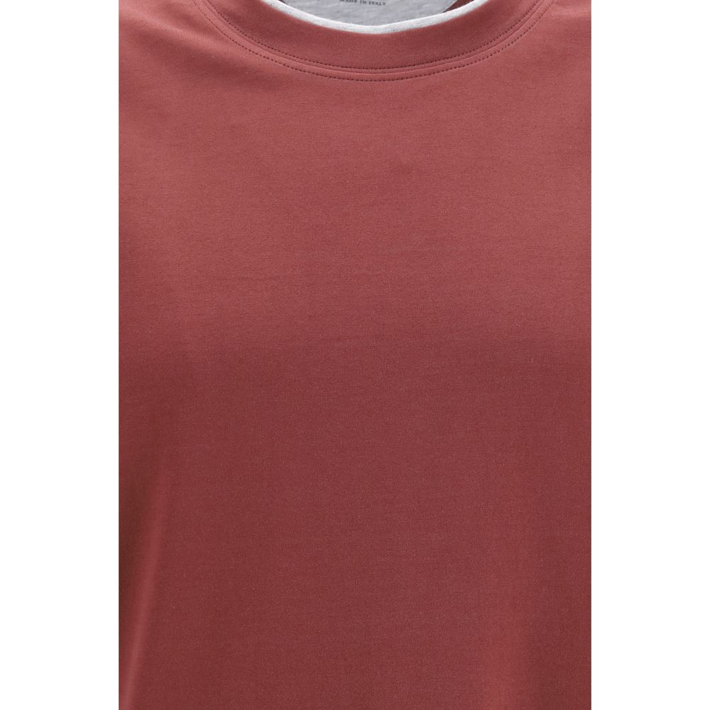Brunello Cucinelli Bordeaux Cotton Men's T-Shirt