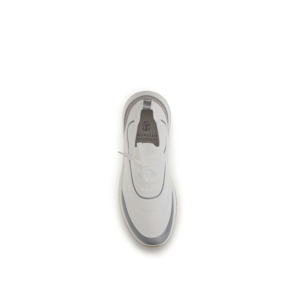 Brunello Cucinelli White Cotton Athletic Men's Sneakers
