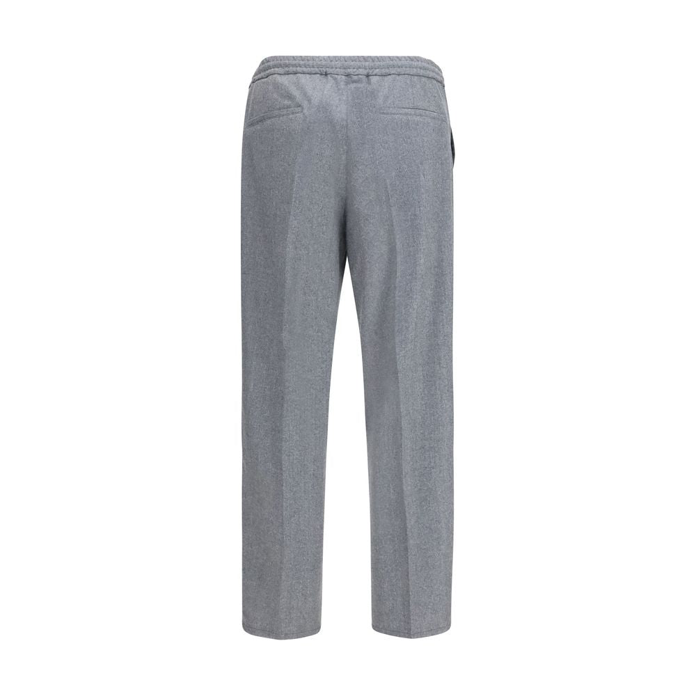 Brunello Cucinelli Gray Wool Oves Aries Casual Men's Pants