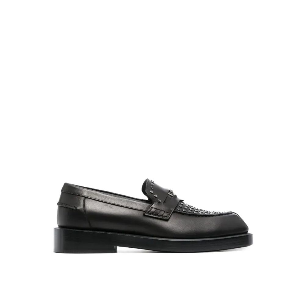 Versace Black Leather Slip-On Men's Loafers