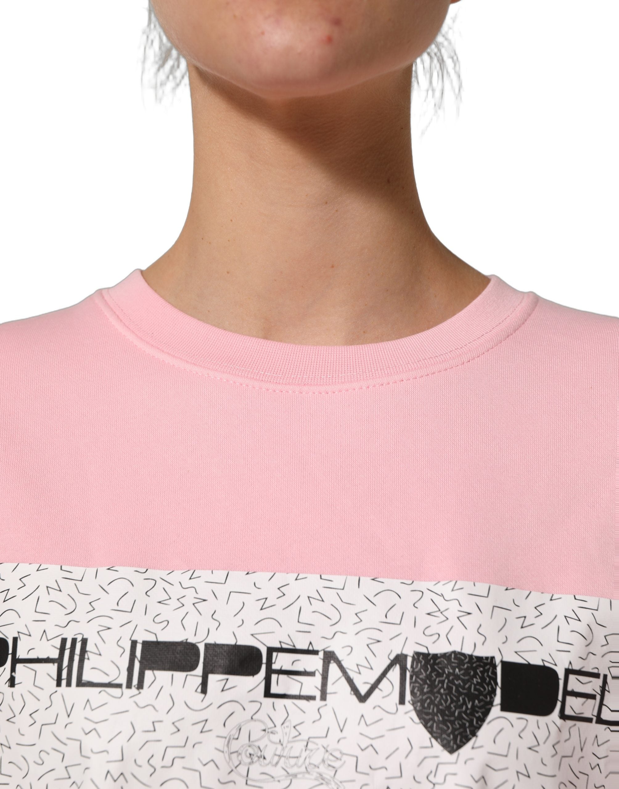 Philippe Model Pink Cotton Logo Long Sleeves Pullover Women's Sweater