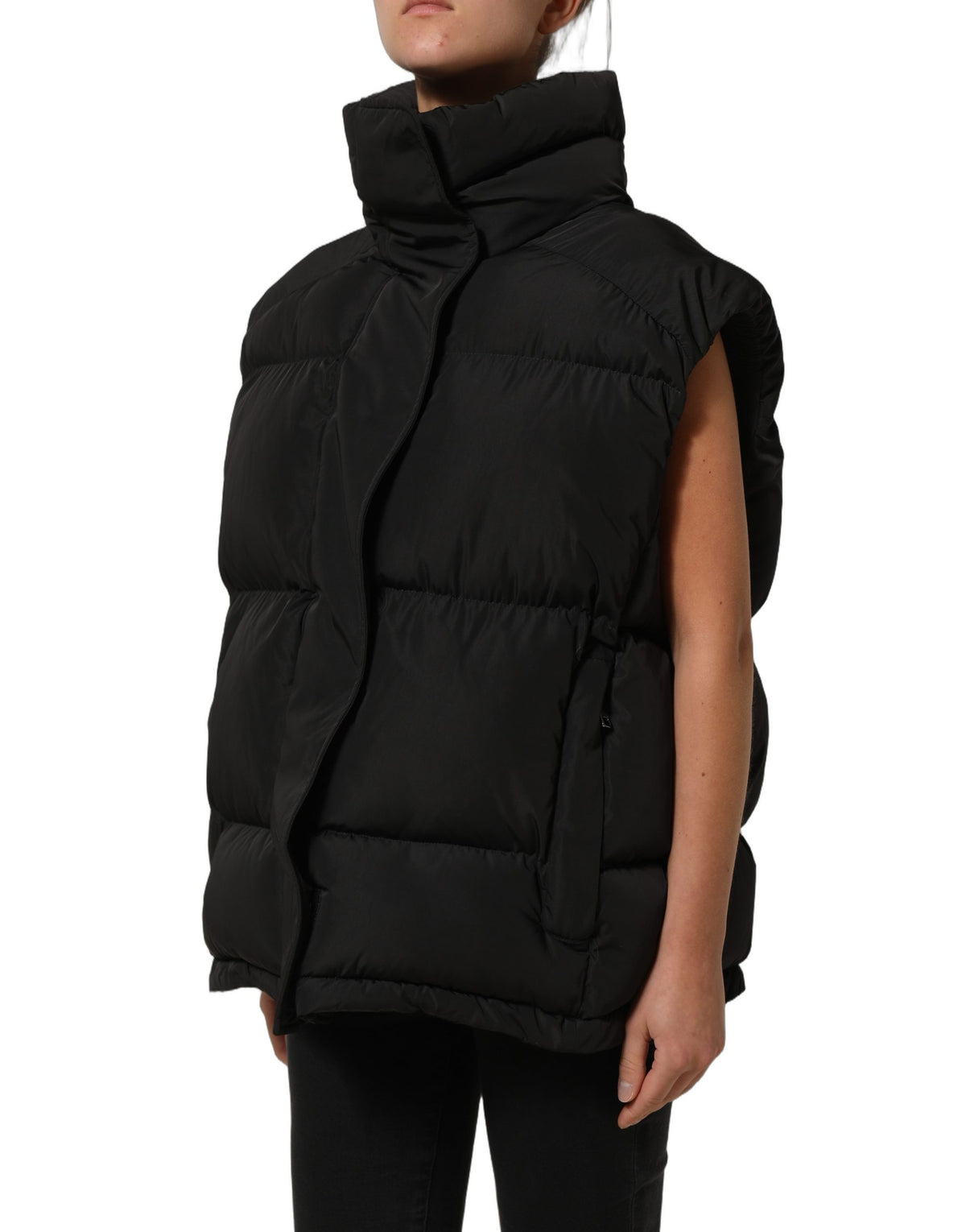Dolce & Gabbana Black Polyester Sleeveless Padded Men Puffer Women's Jacket