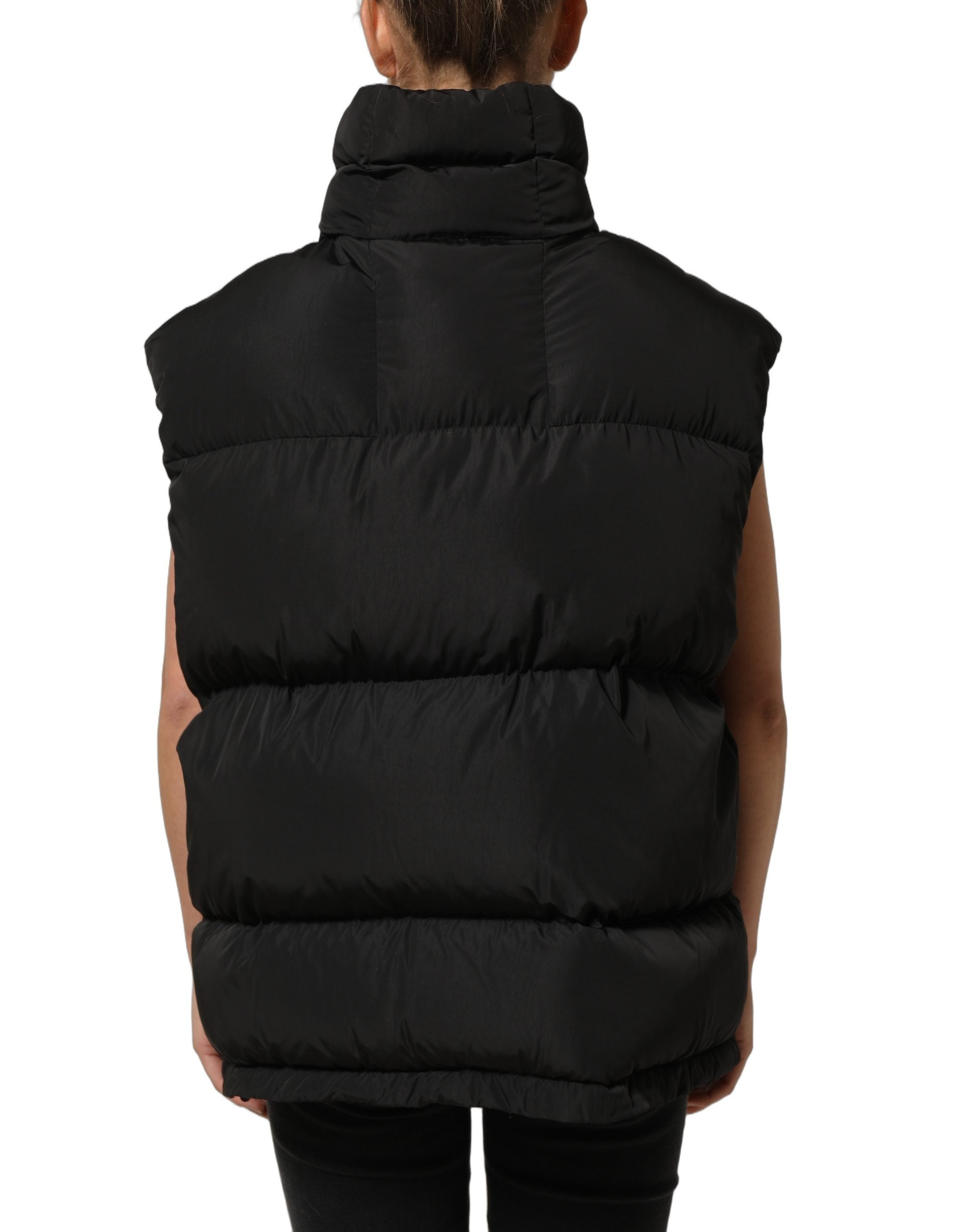 Dolce & Gabbana Black Polyester Sleeveless Padded Men Puffer Women's Jacket