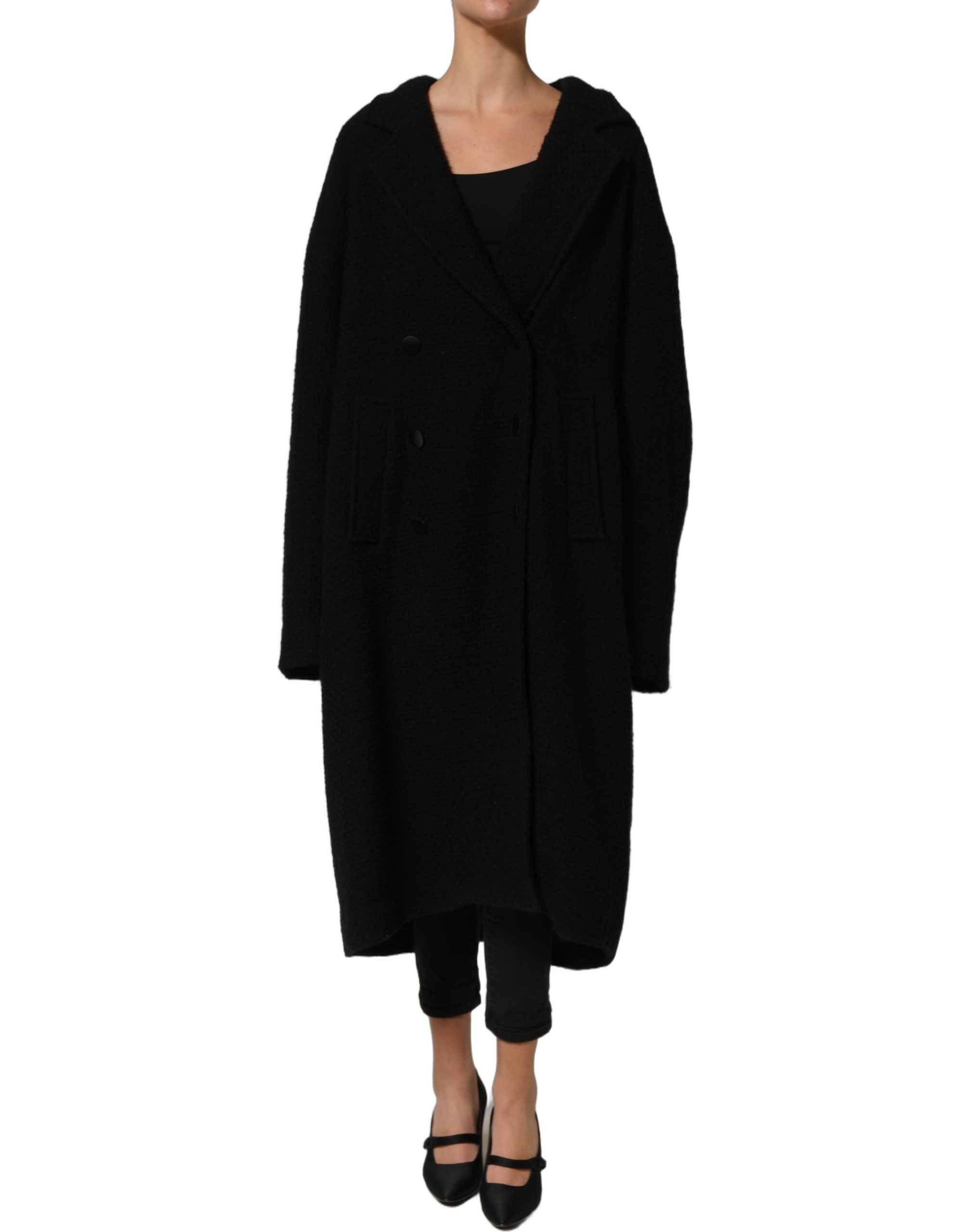 Dolce & Gabbana Black Double Breasted Men Trench Coat Women's Jacket