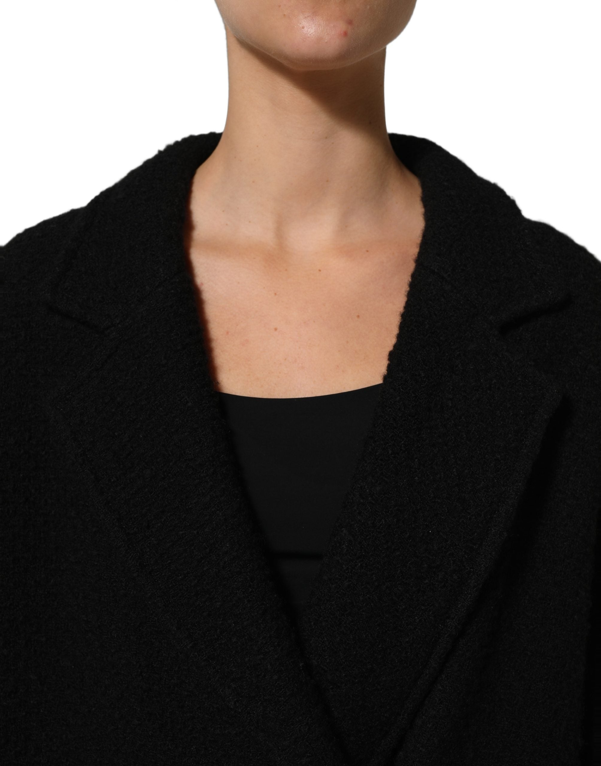 Dolce & Gabbana Black Double Breasted Men Trench Coat Women's Jacket