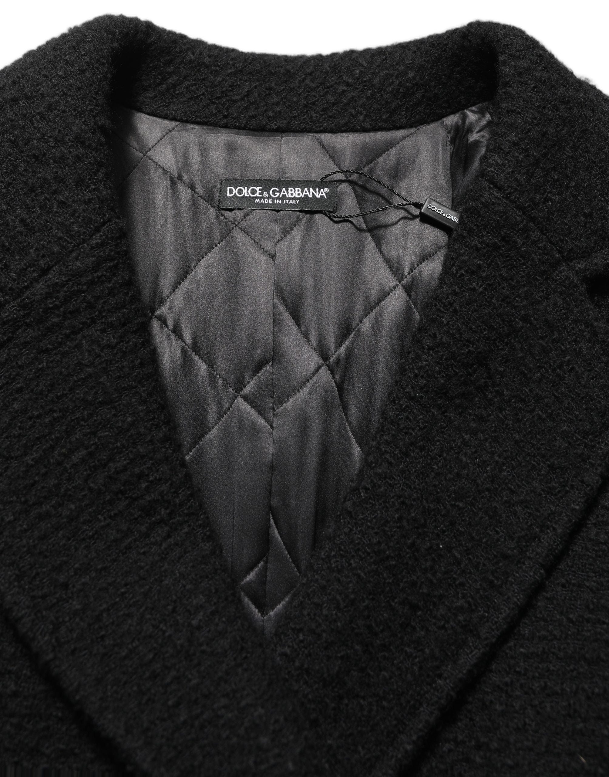 Dolce & Gabbana Black Double Breasted Men Trench Coat Women's Jacket