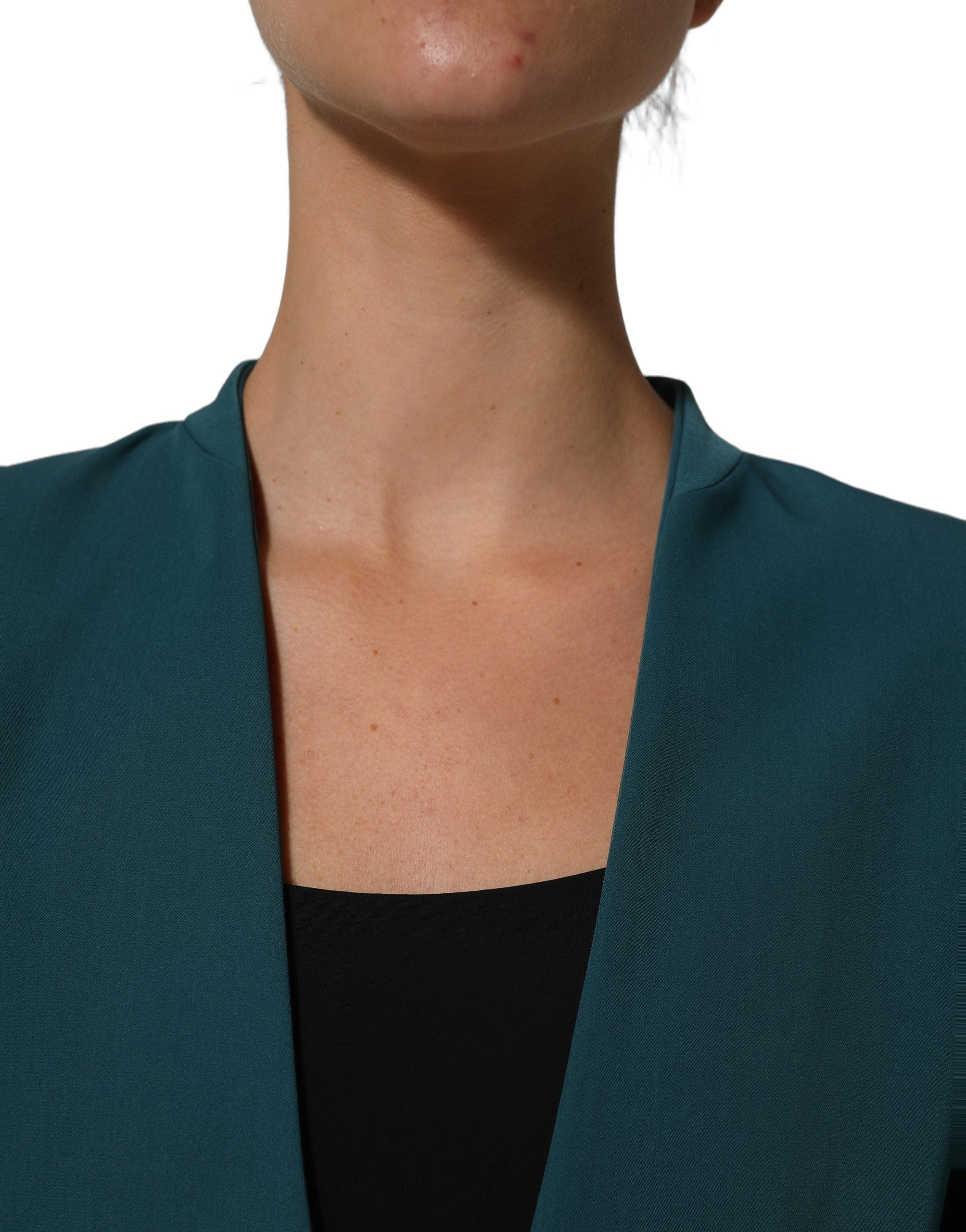 CO|TE Dark Green Beige Polyester Overcoat Women Blazer Women's Jacket (Pre-Owned)