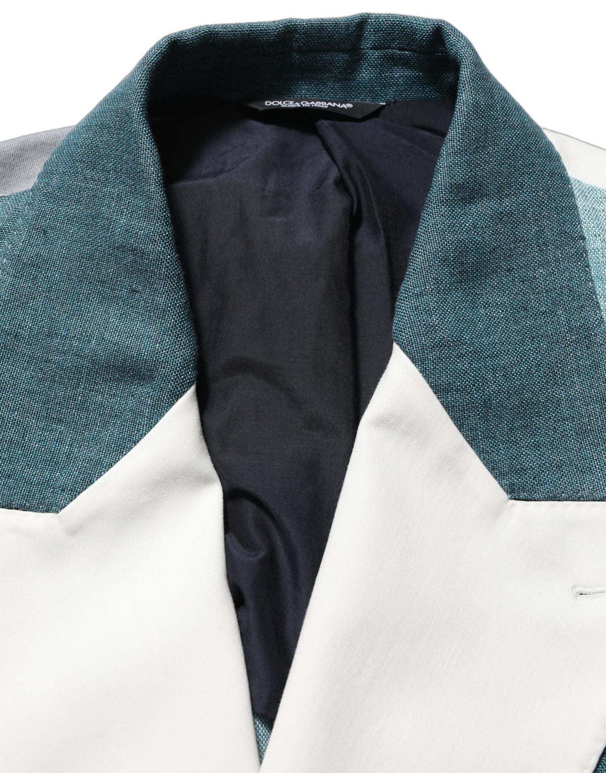 Dolce & Gabbana Multicolor Patchwork Linen Double Breasted Men's Jacket