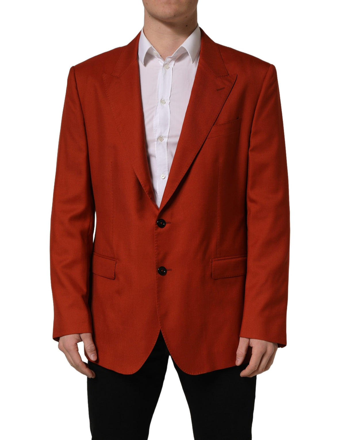 Dolce & Gabbana Red Cashmere Single Breasted Blazer Men's Jacket