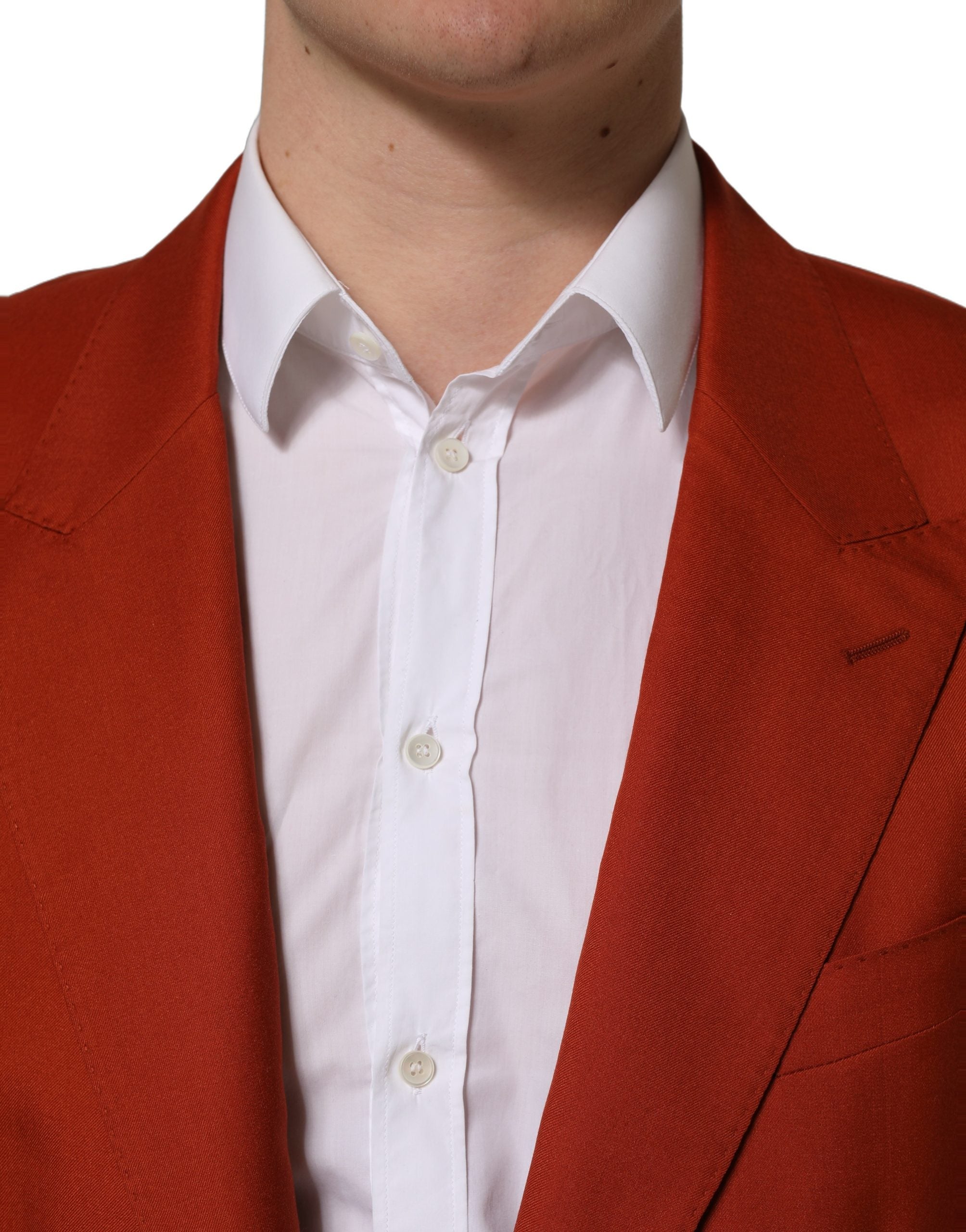 Dolce & Gabbana Red Cashmere Single Breasted Blazer Men's Jacket