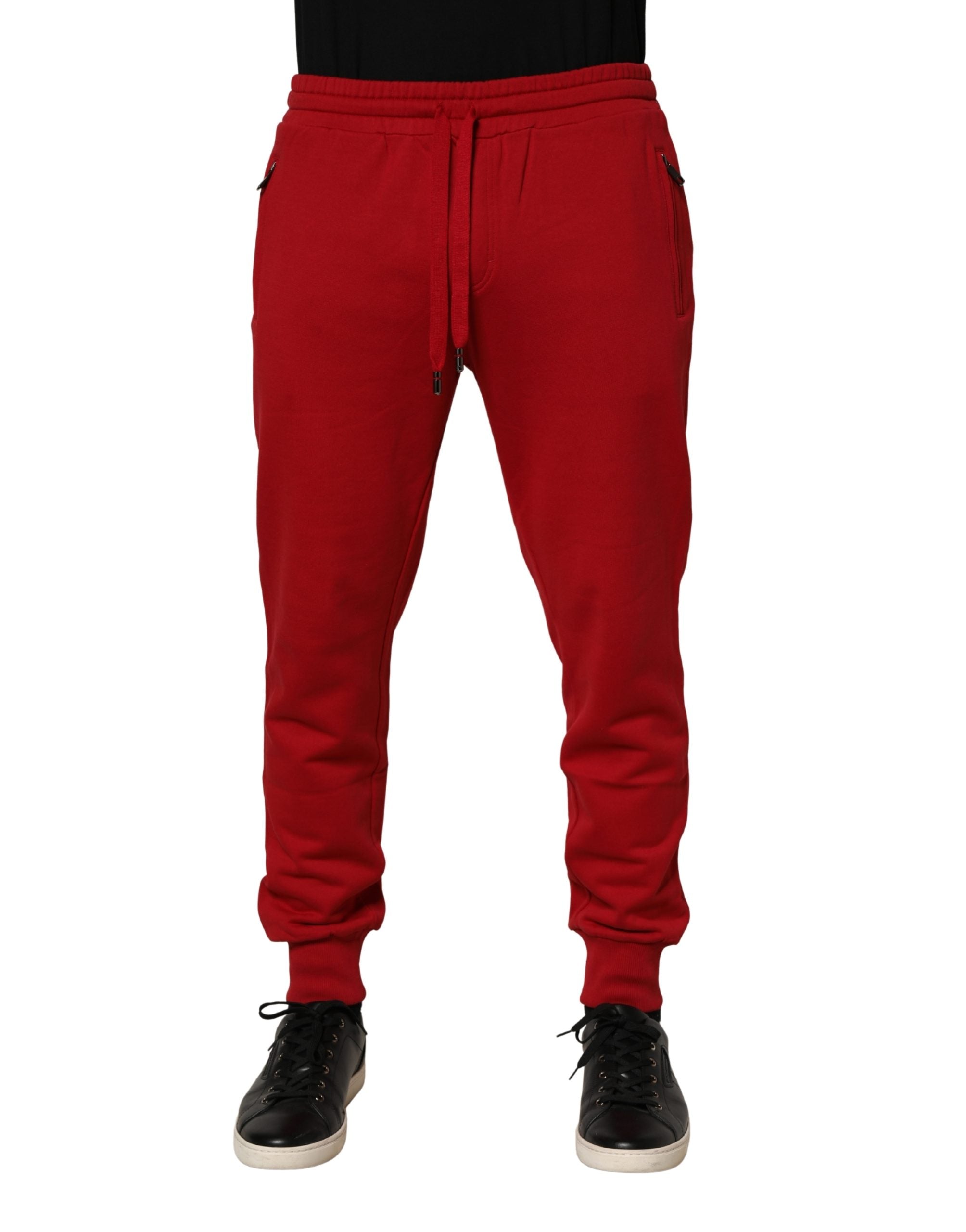Dolce & Gabbana Red DG Logo Cotton Jogger Men SweatMen's Men's Pants