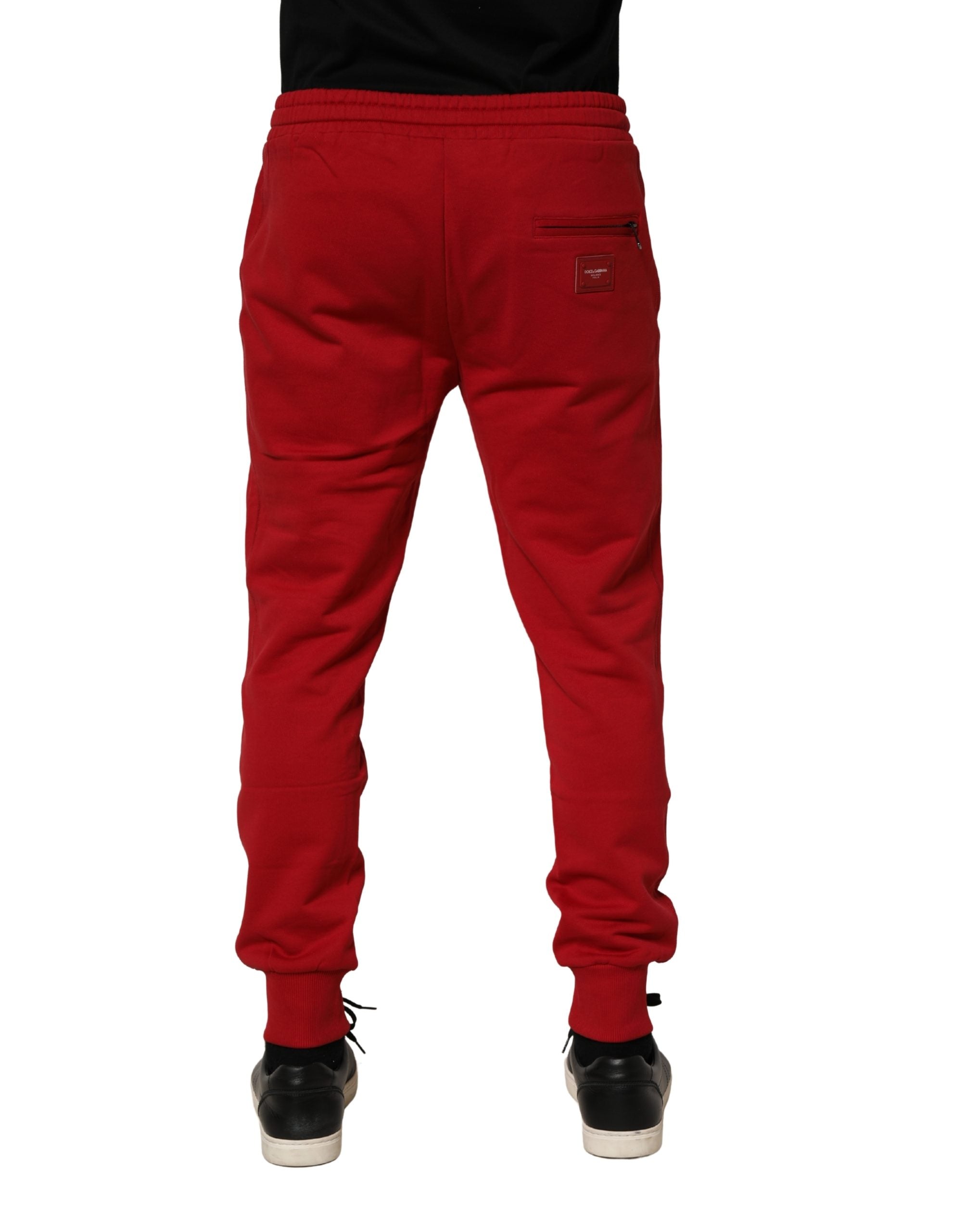 Dolce & Gabbana Red DG Logo Cotton Jogger Men SweatMen's Men's Pants