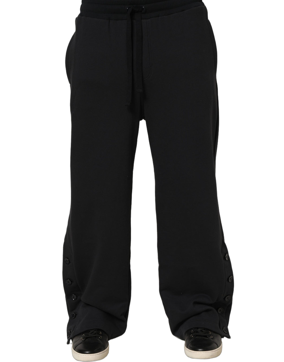 Dolce & Gabbana Black Drawstring Viscose Jogger Men SweatMen's Men's Pants