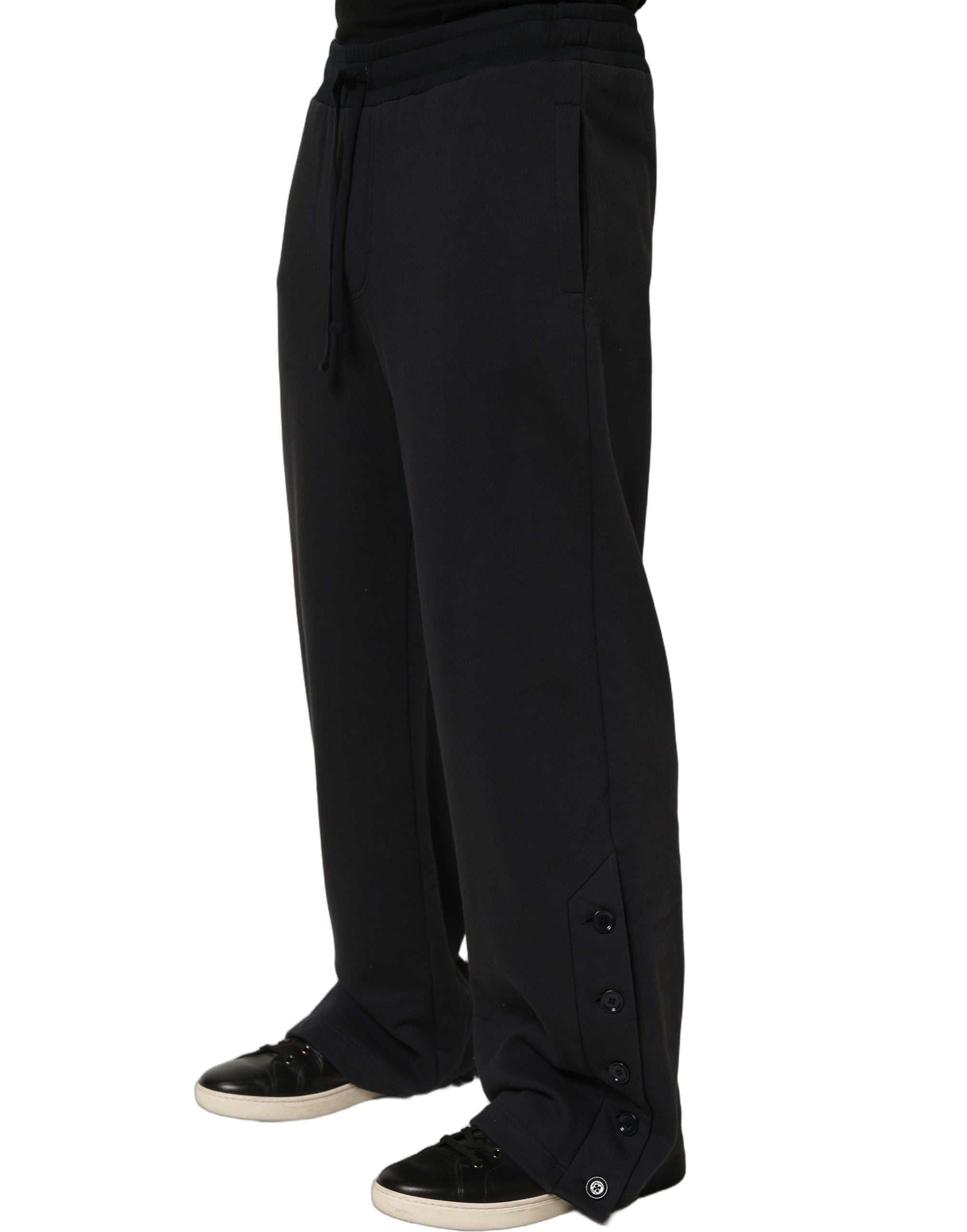 Dolce & Gabbana Black Drawstring Viscose Jogger Men SweatMen's Men's Pants