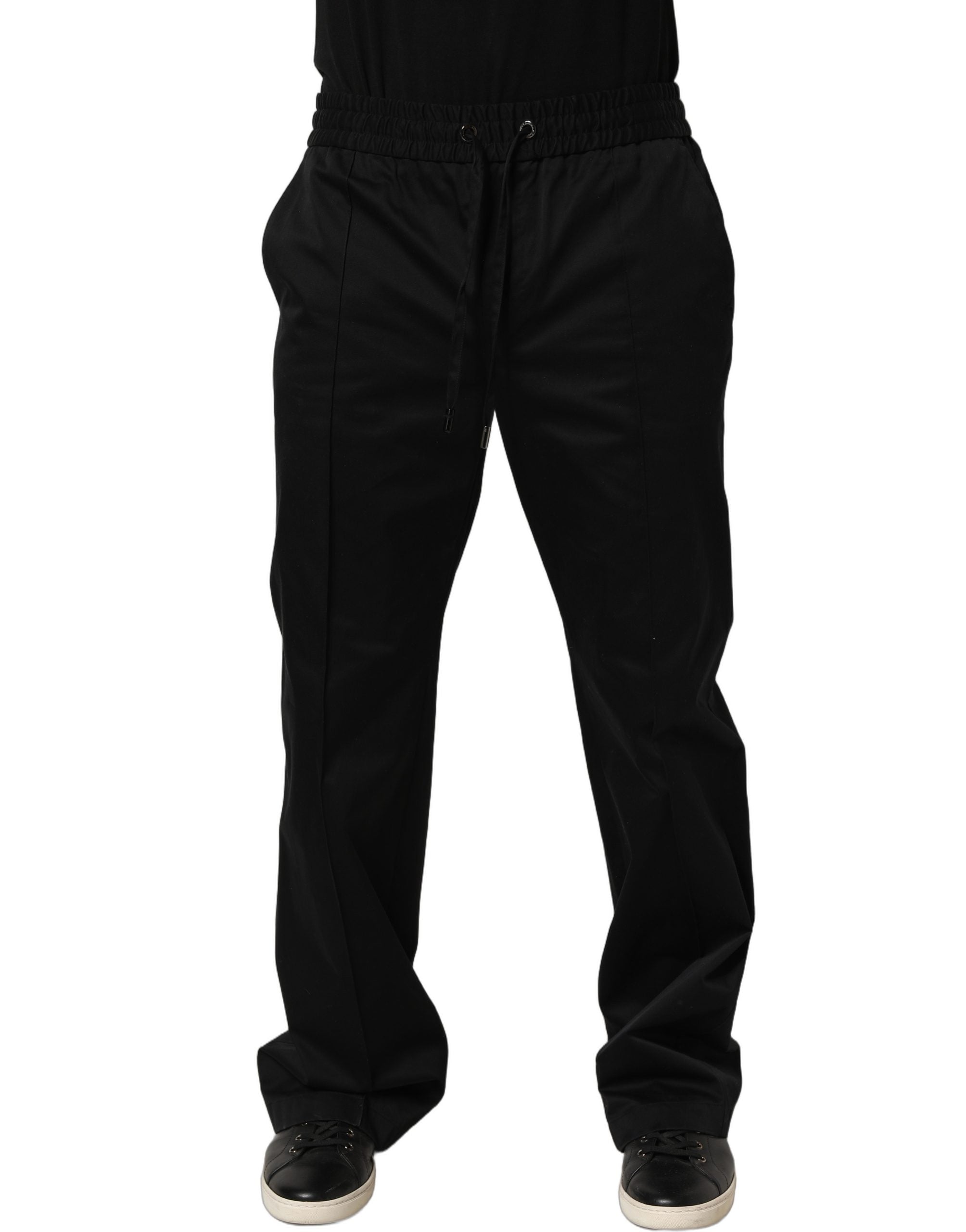 Dolce & Gabbana Black Drawstring Cotton Jogger Men SweatMen's Men's Pants