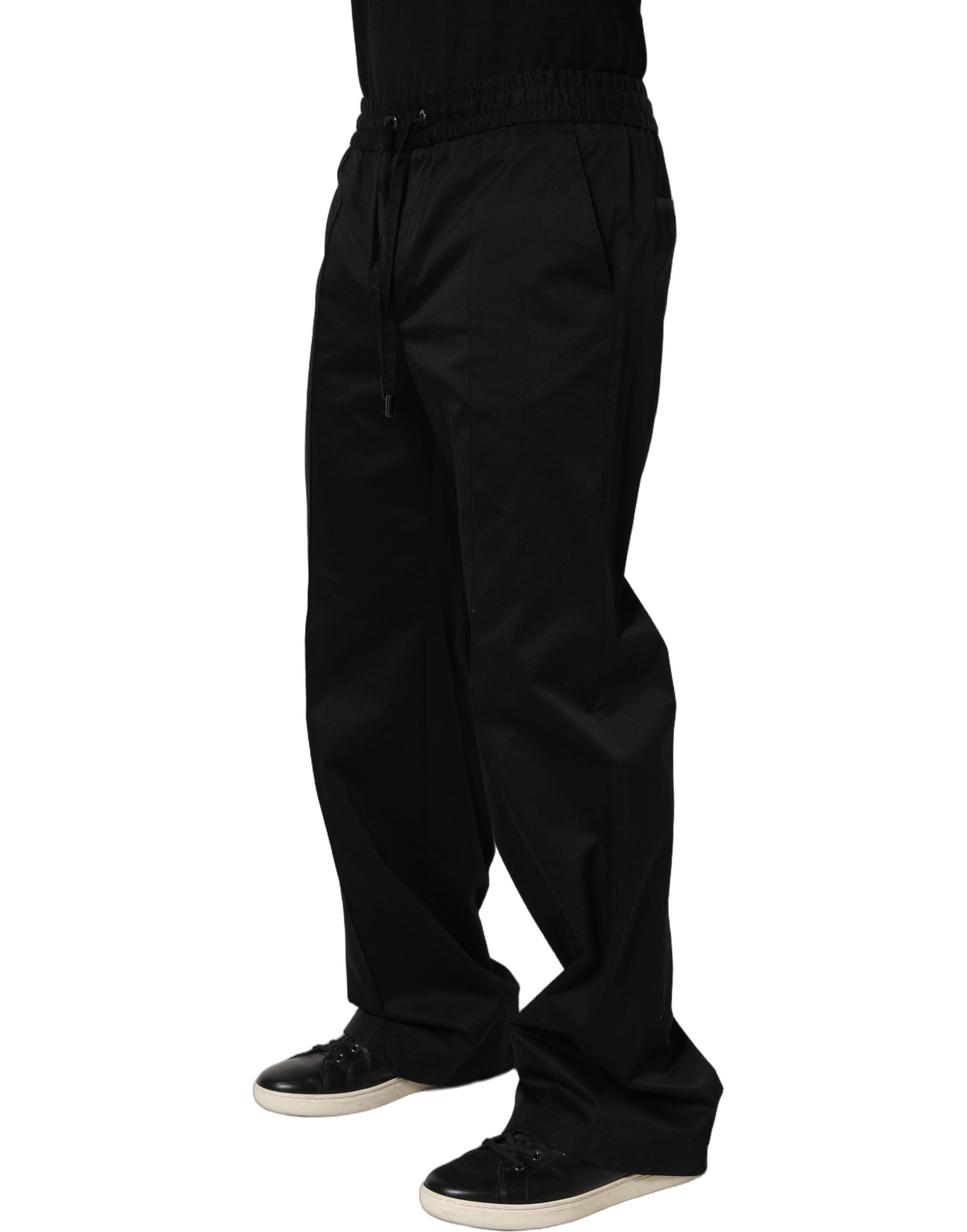 Dolce & Gabbana Black Drawstring Cotton Jogger Men SweatMen's Men's Pants