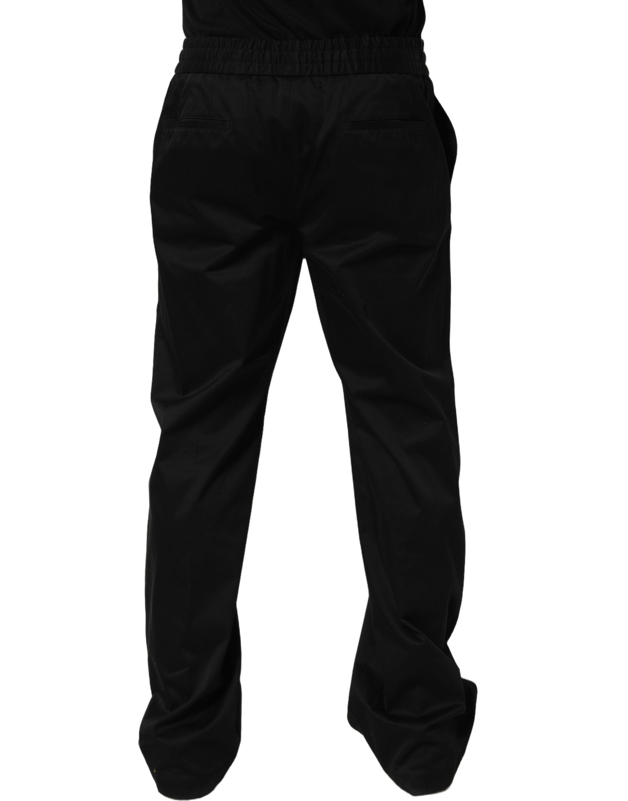 Dolce & Gabbana Black Drawstring Cotton Jogger Men SweatMen's Men's Pants