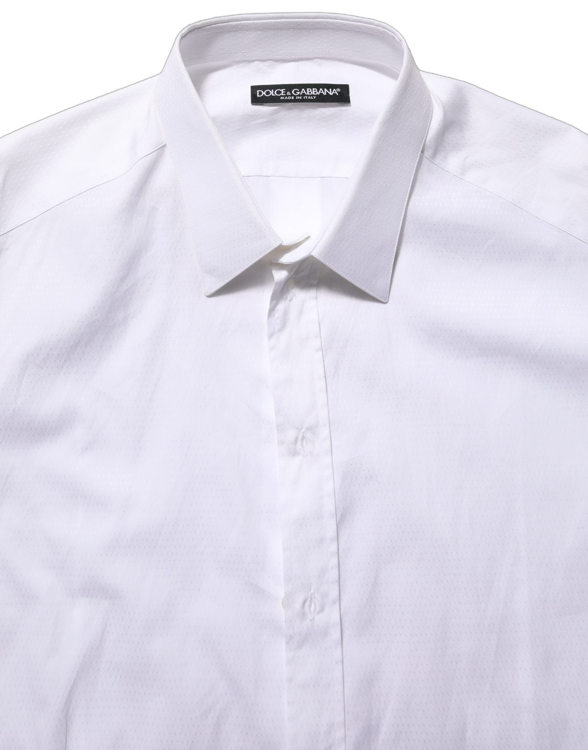 Dolce & Gabbana White Cotton Long Sleeves Men Dress Men's Shirt