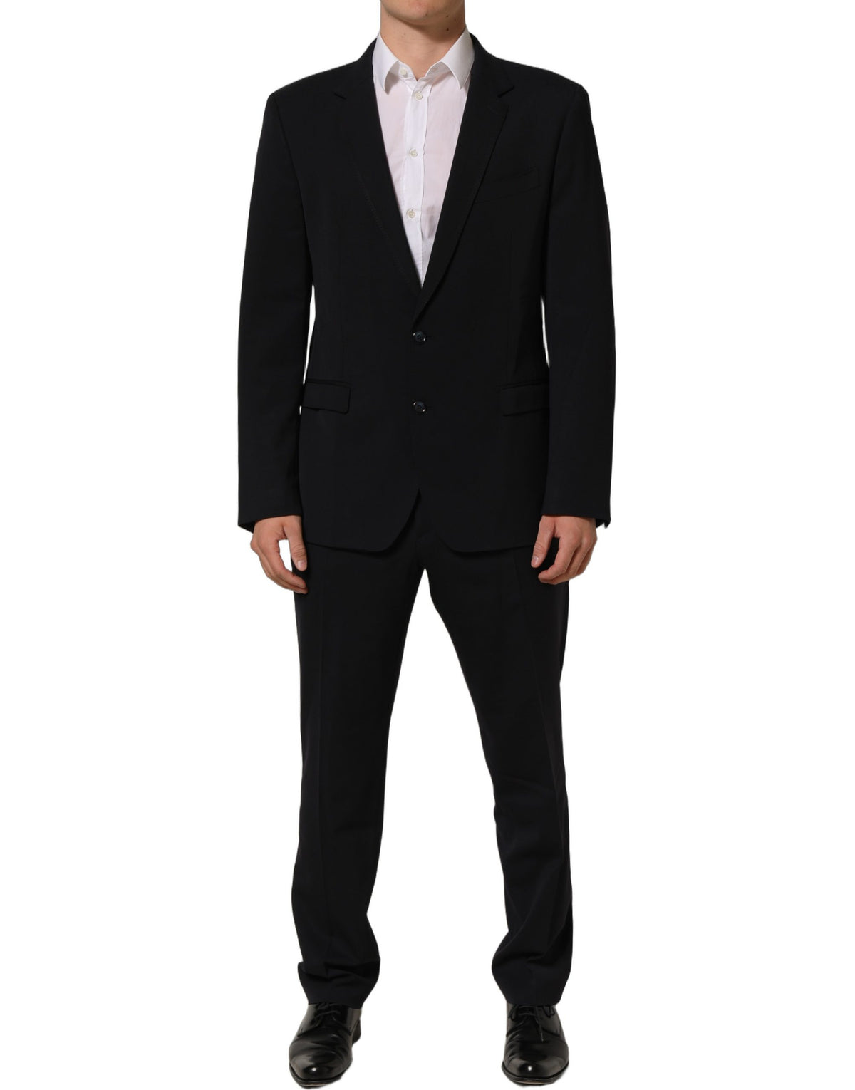Dolce & Gabbana Dark Blue Wool Slim Fit Formal Men 2 Piece Men's Suit