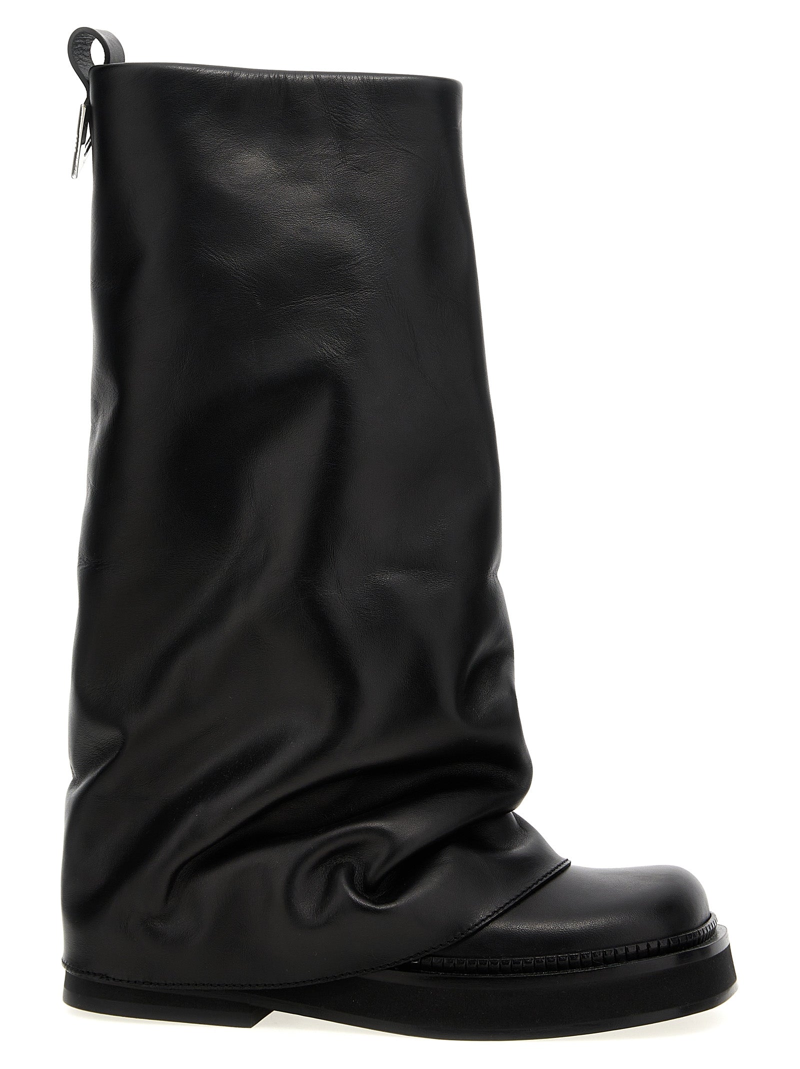 The Attico Black Calfskin Over The Women's Knee