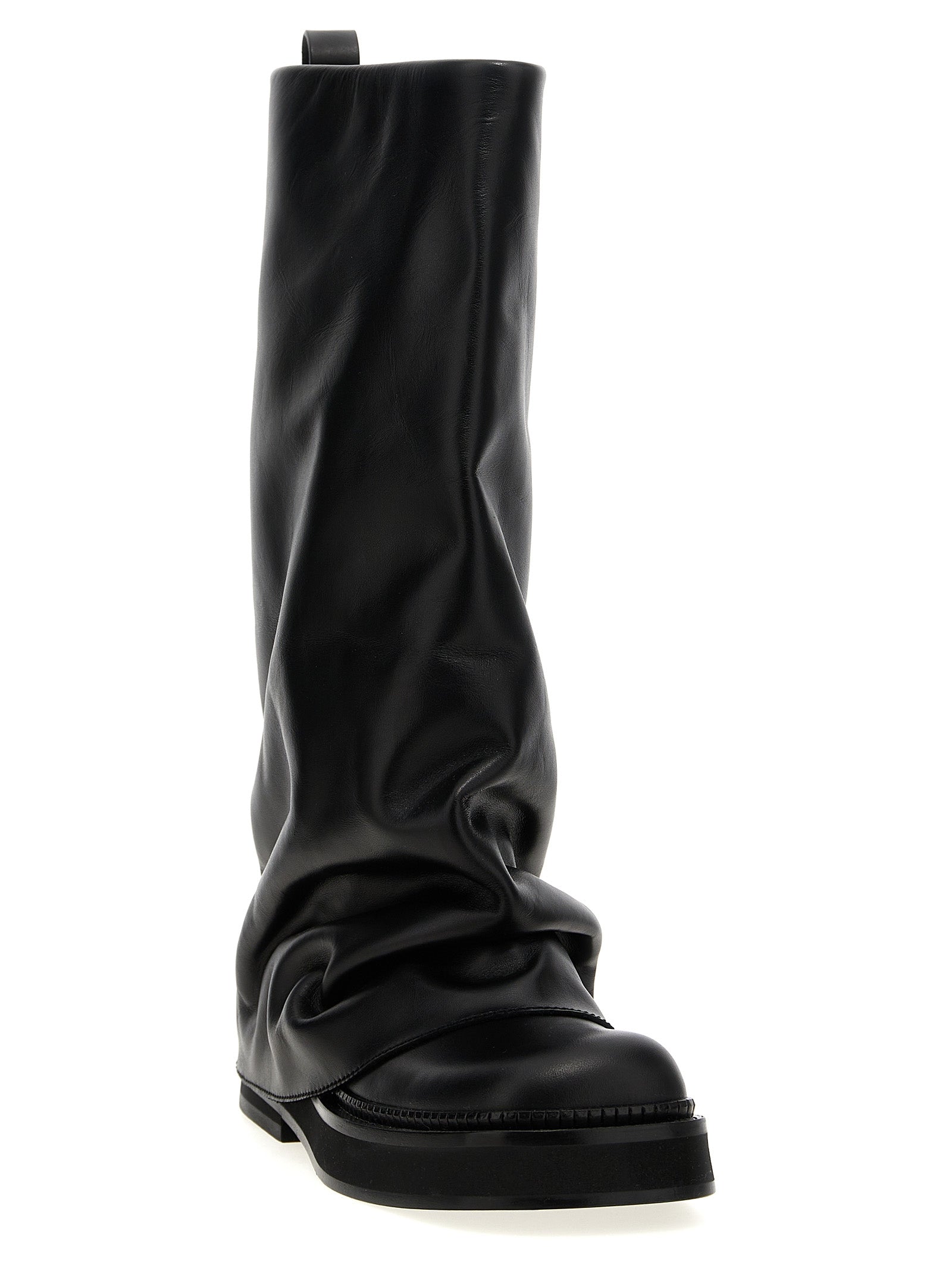The Attico Black Calfskin Over The Women's Knee