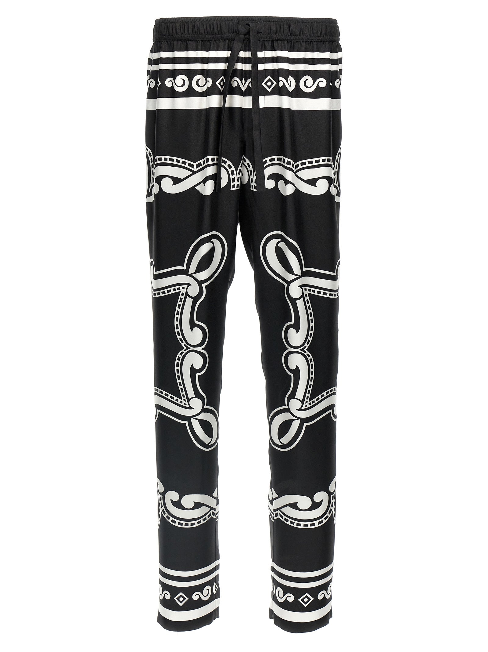 Dolce & Gabbana Bicolor Silk Casual Men's Pants