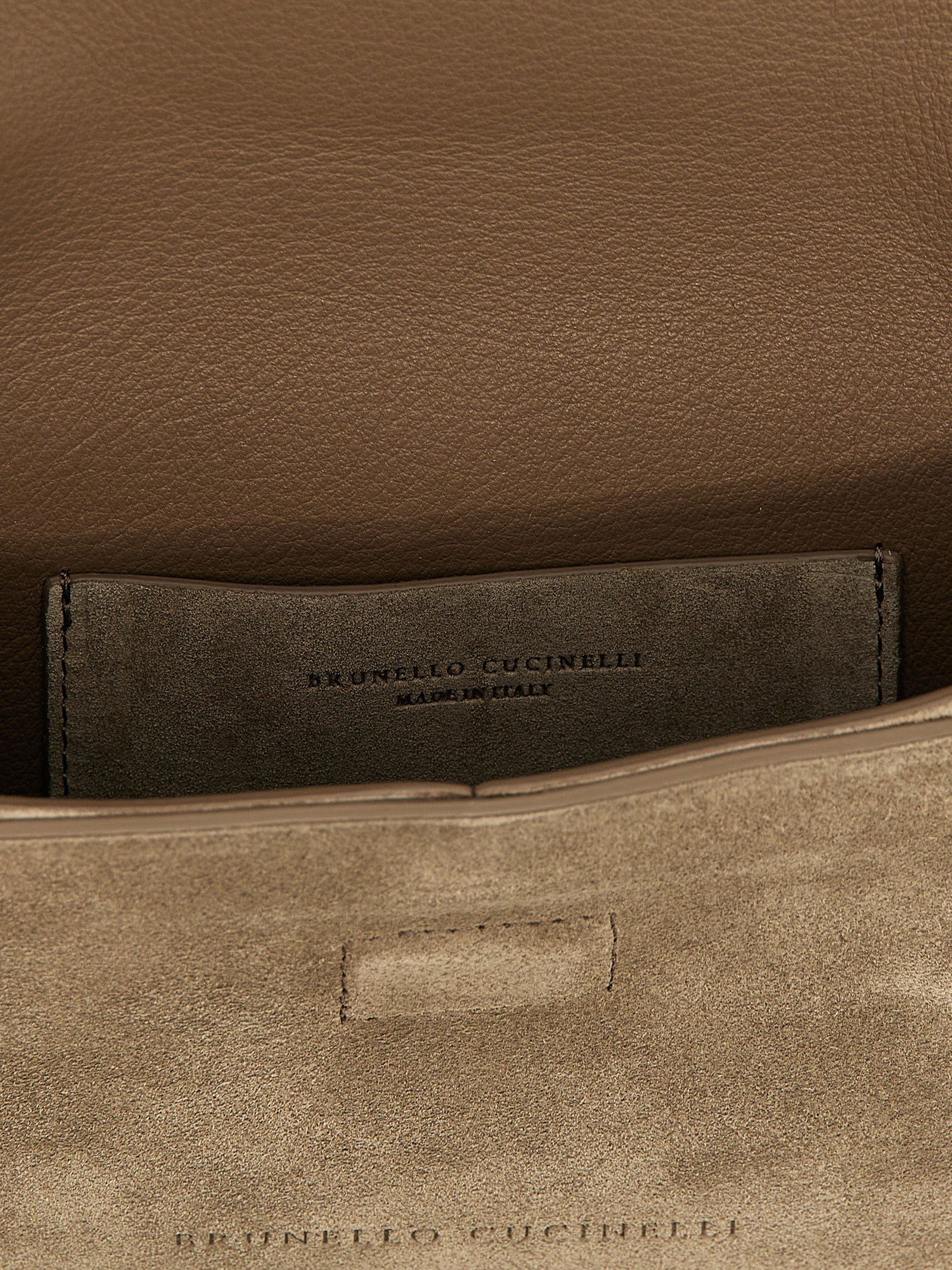 Brunello Cucinelli Gray Calfskin Clutch Women's Bag
