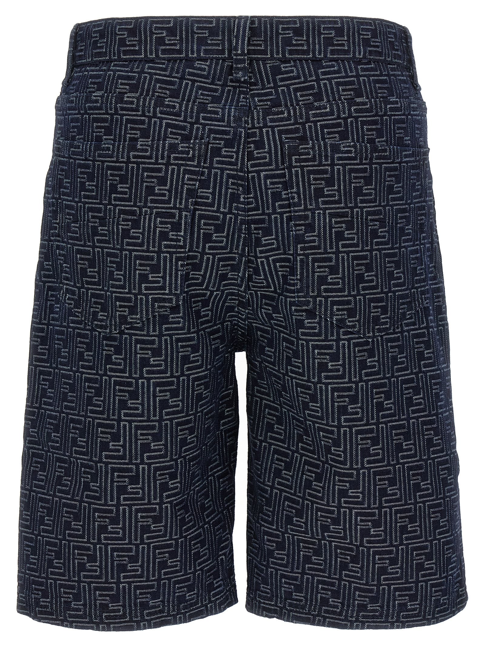 Fendi Blue Cotton Bermuda Men's Shorts