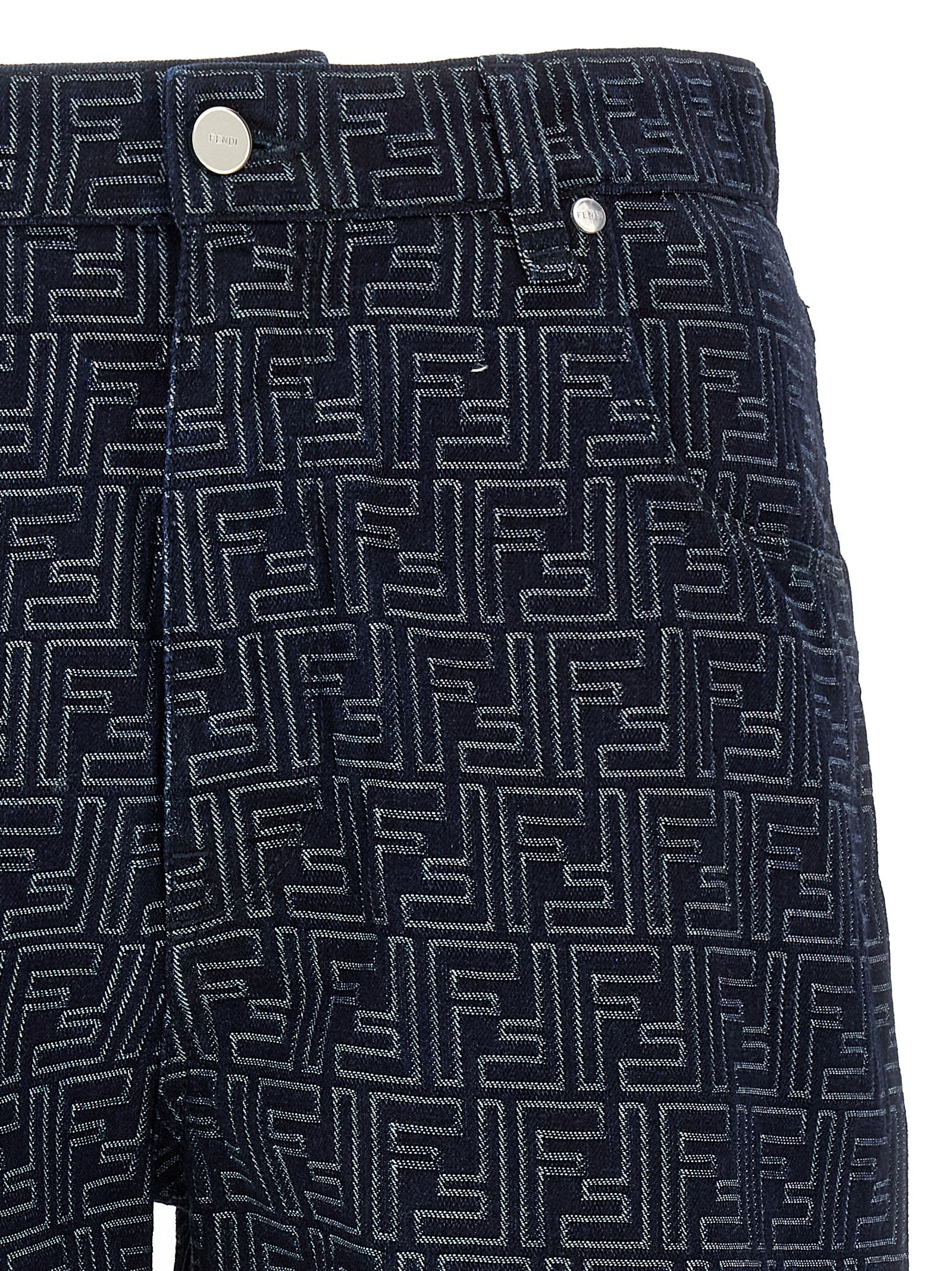 Fendi Blue Cotton Bermuda Men's Shorts