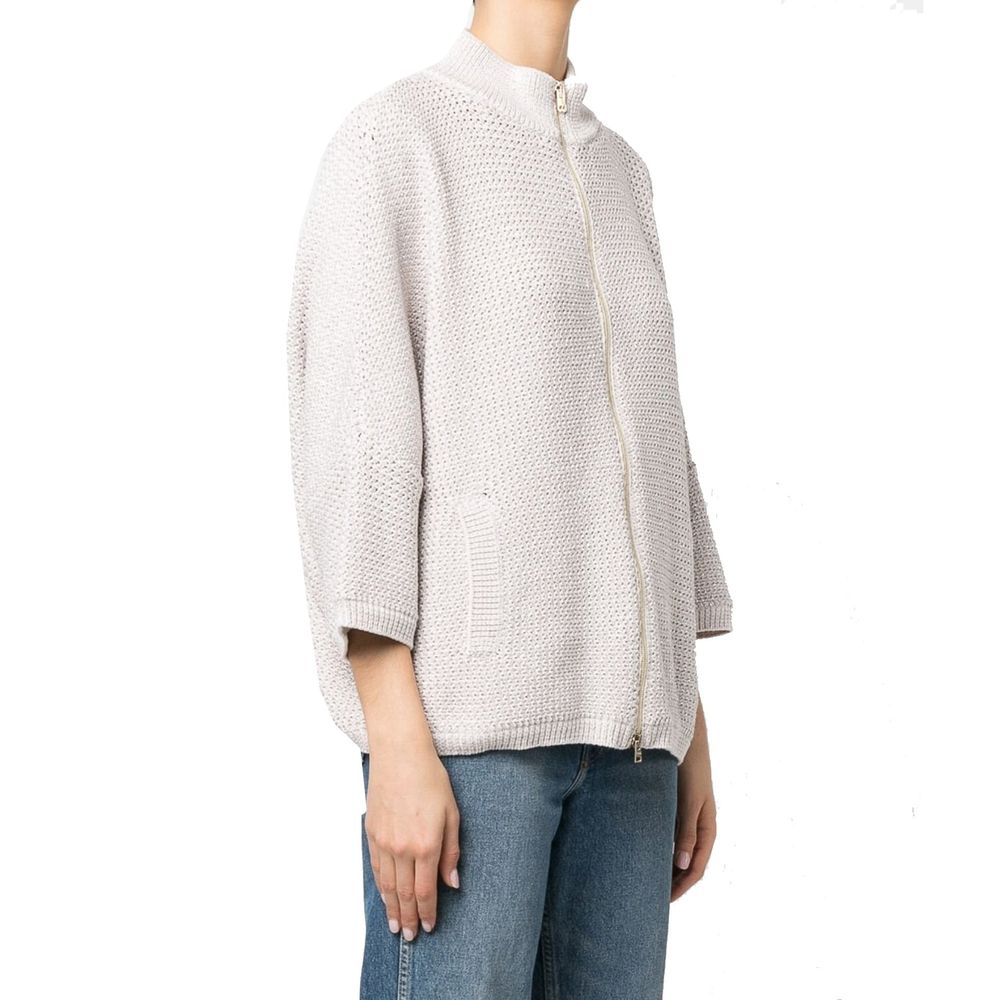 Herno Beige Cotton Women's Cardigan
