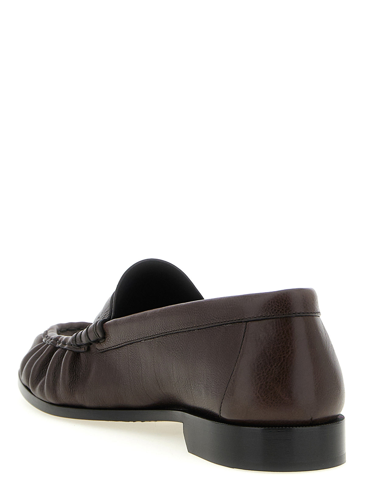Saint Laurent Brown Calfskin Slip-On Men's Loafers