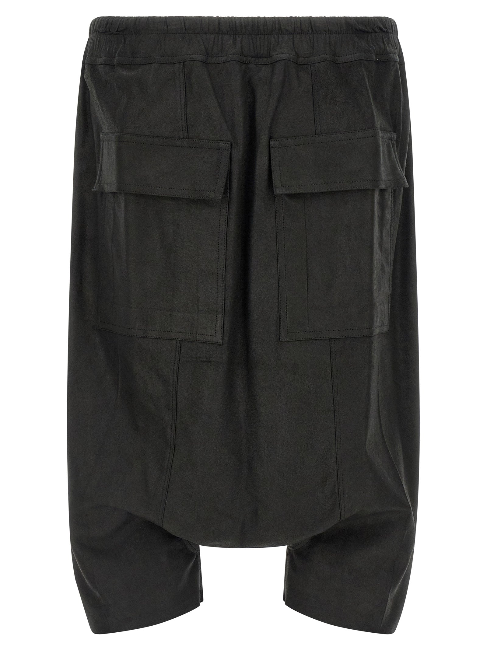 Rick Owens Black Lamb Leather Bermuda Men's Shorts