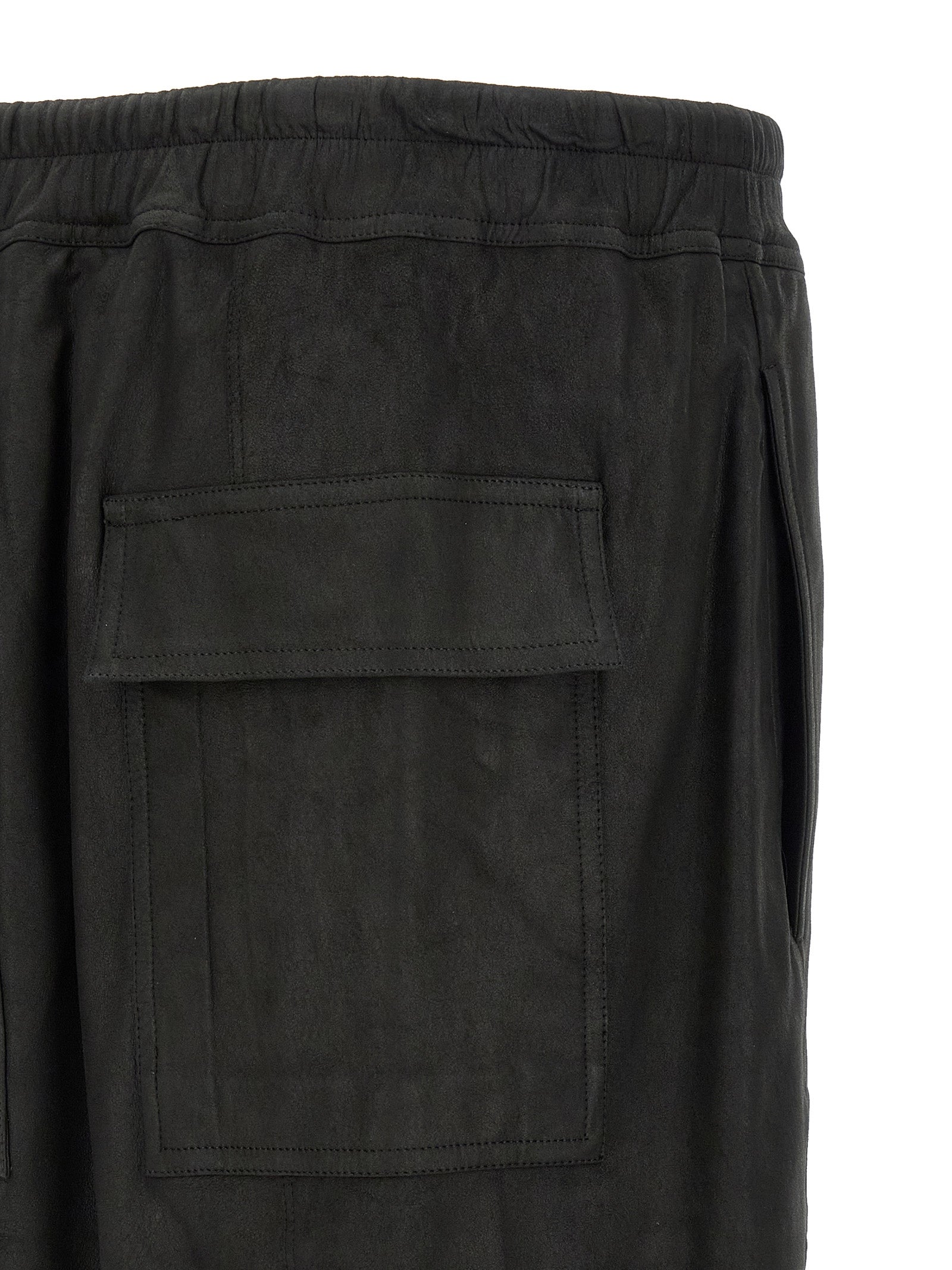 Rick Owens Black Lamb Leather Bermuda Men's Shorts
