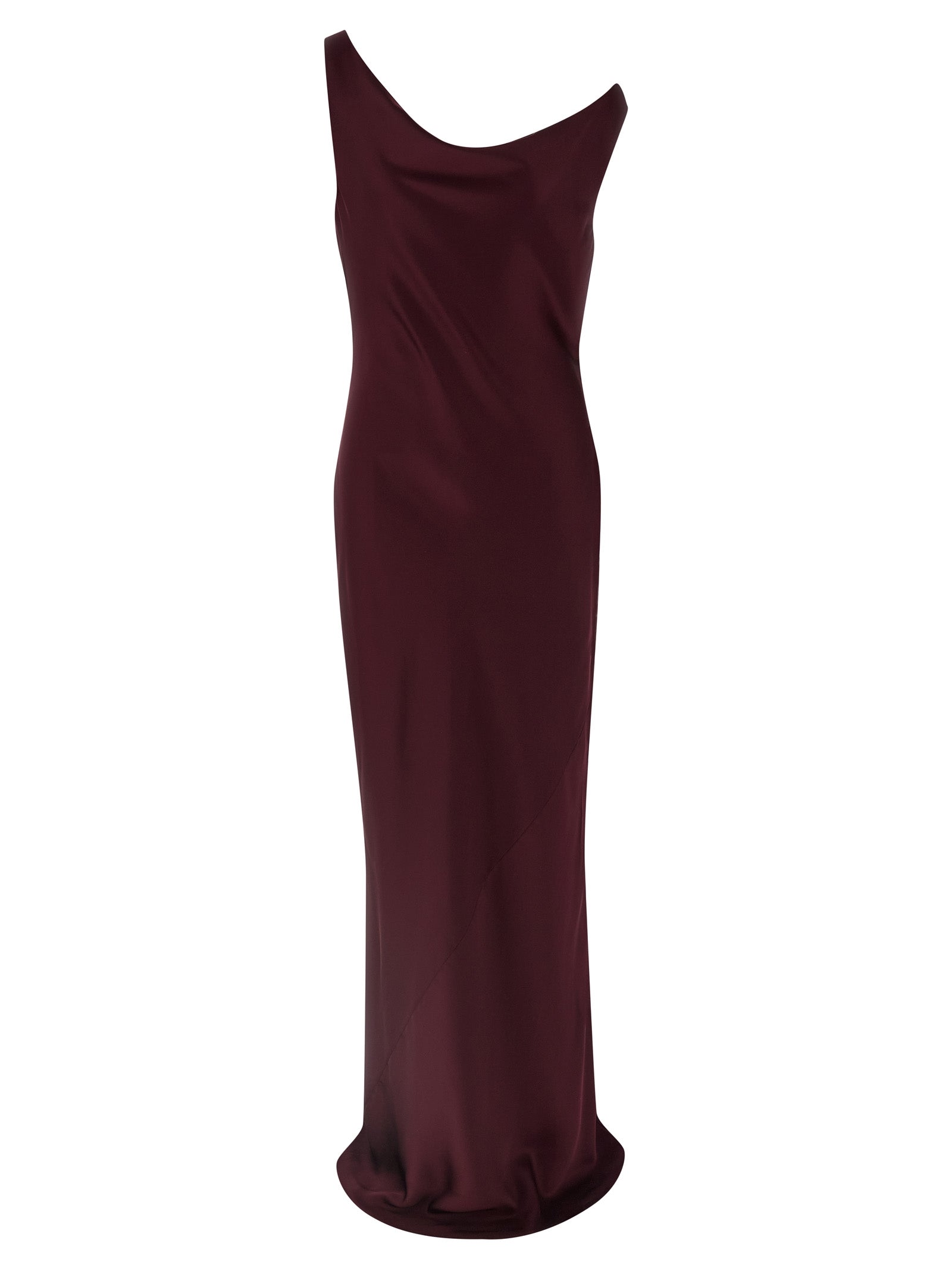 Norma Kamali Bordeaux Polyester Long Women's Dress