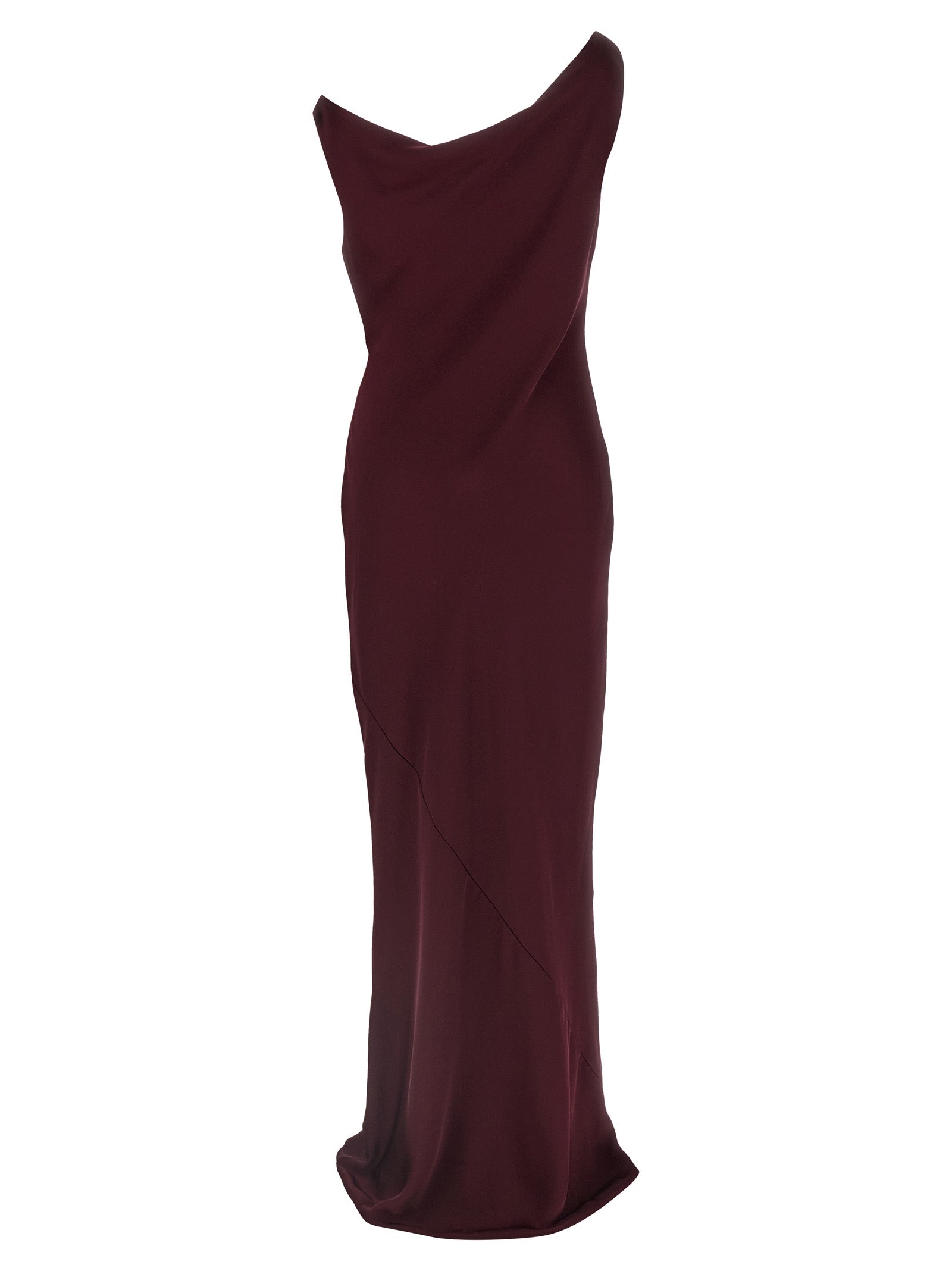 Norma Kamali Bordeaux Polyester Long Women's Dress