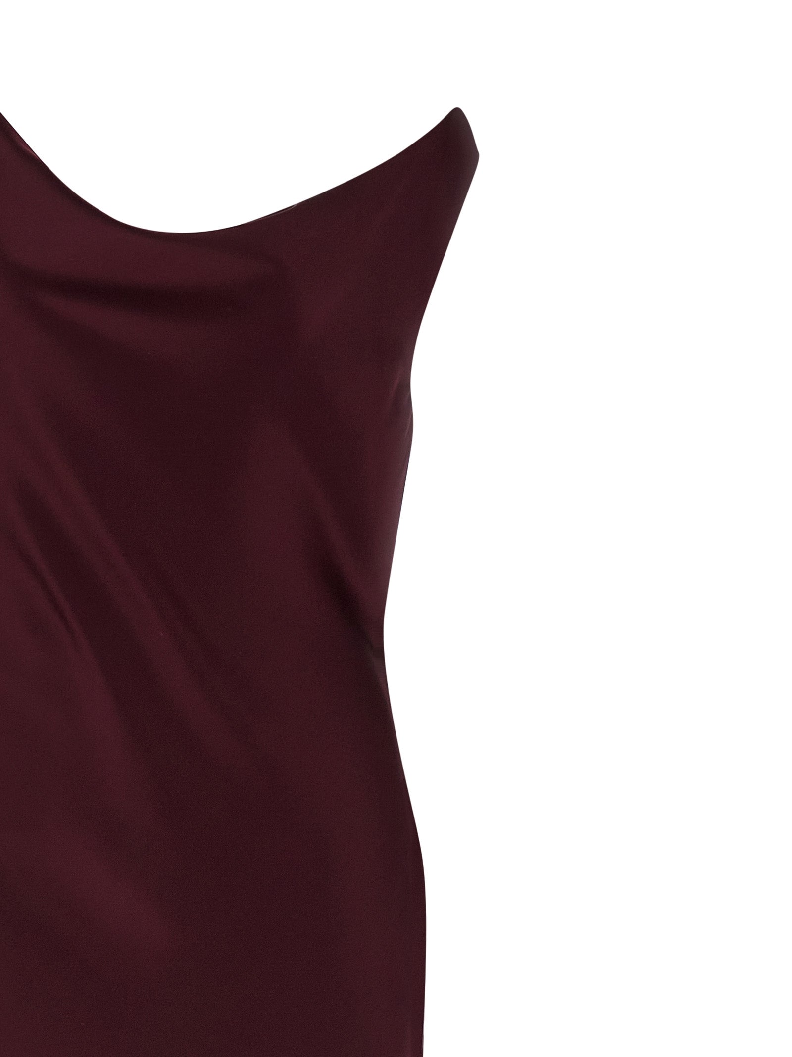 Norma Kamali Bordeaux Polyester Long Women's Dress