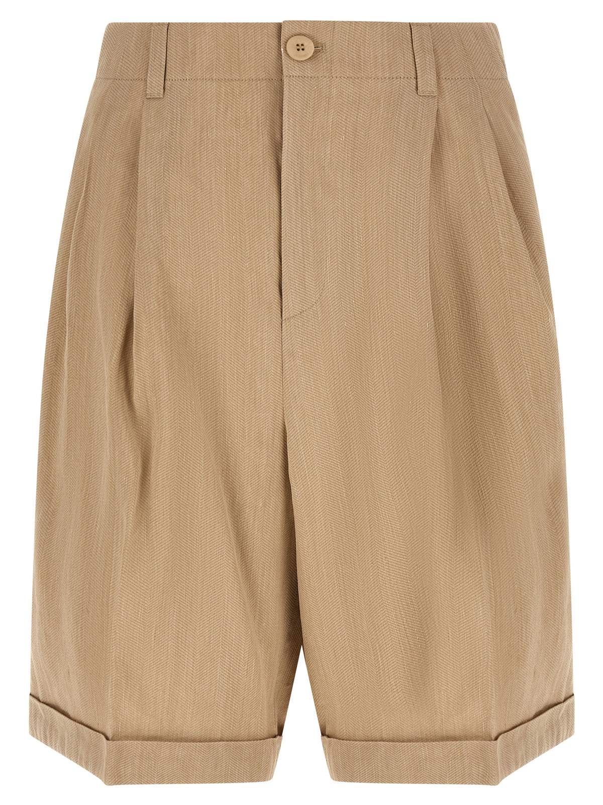 Jacquemus Beige Linen Bermuda Men's Shorts