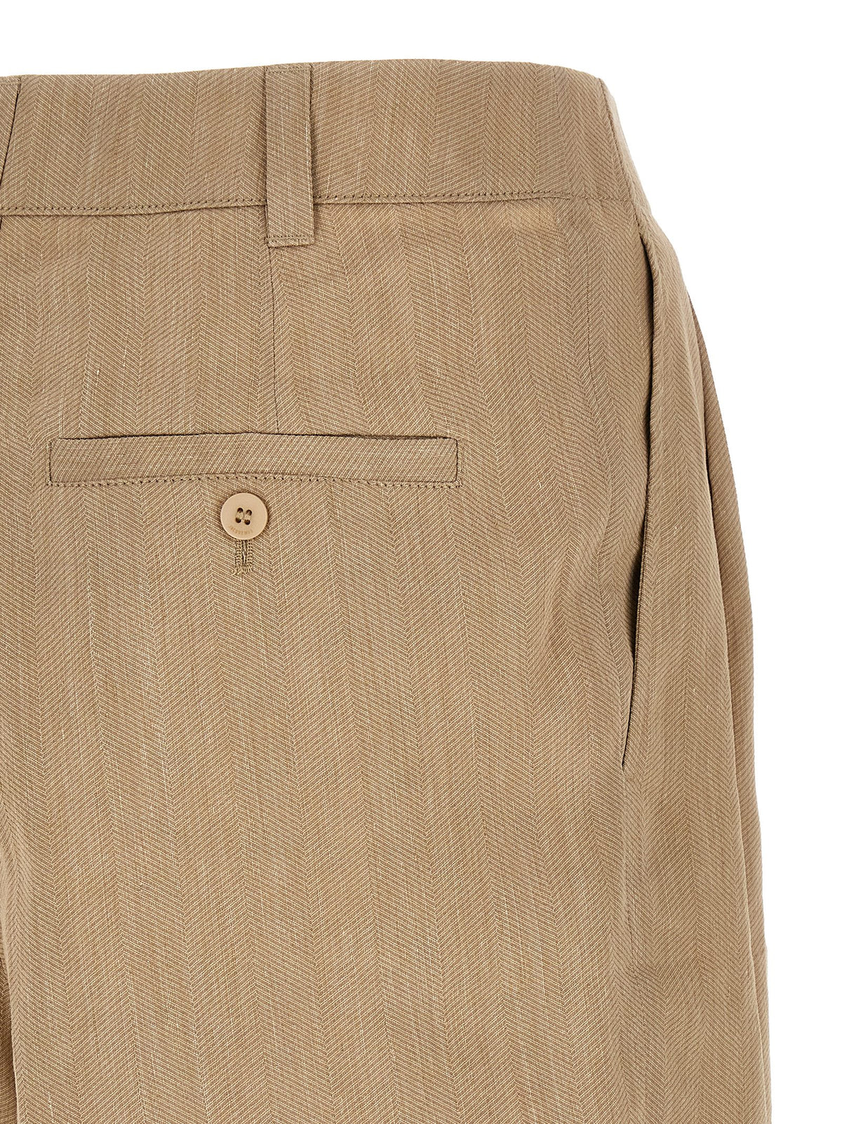 Jacquemus Beige Linen Bermuda Men's Shorts