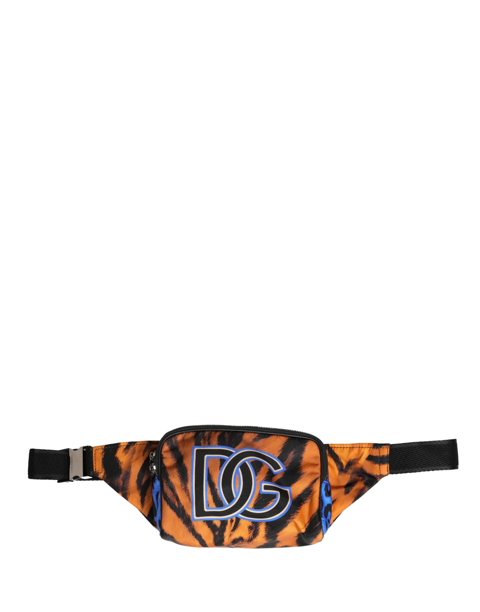 Dolce & Gabbana Brown Tiger Print Nylon Fanny Waist Pack Borse Men Men's Bag